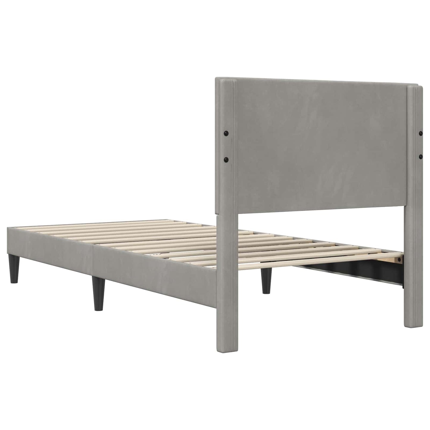 Bed Frame with Headboard Light Grey 90 x 190 cm Velvet