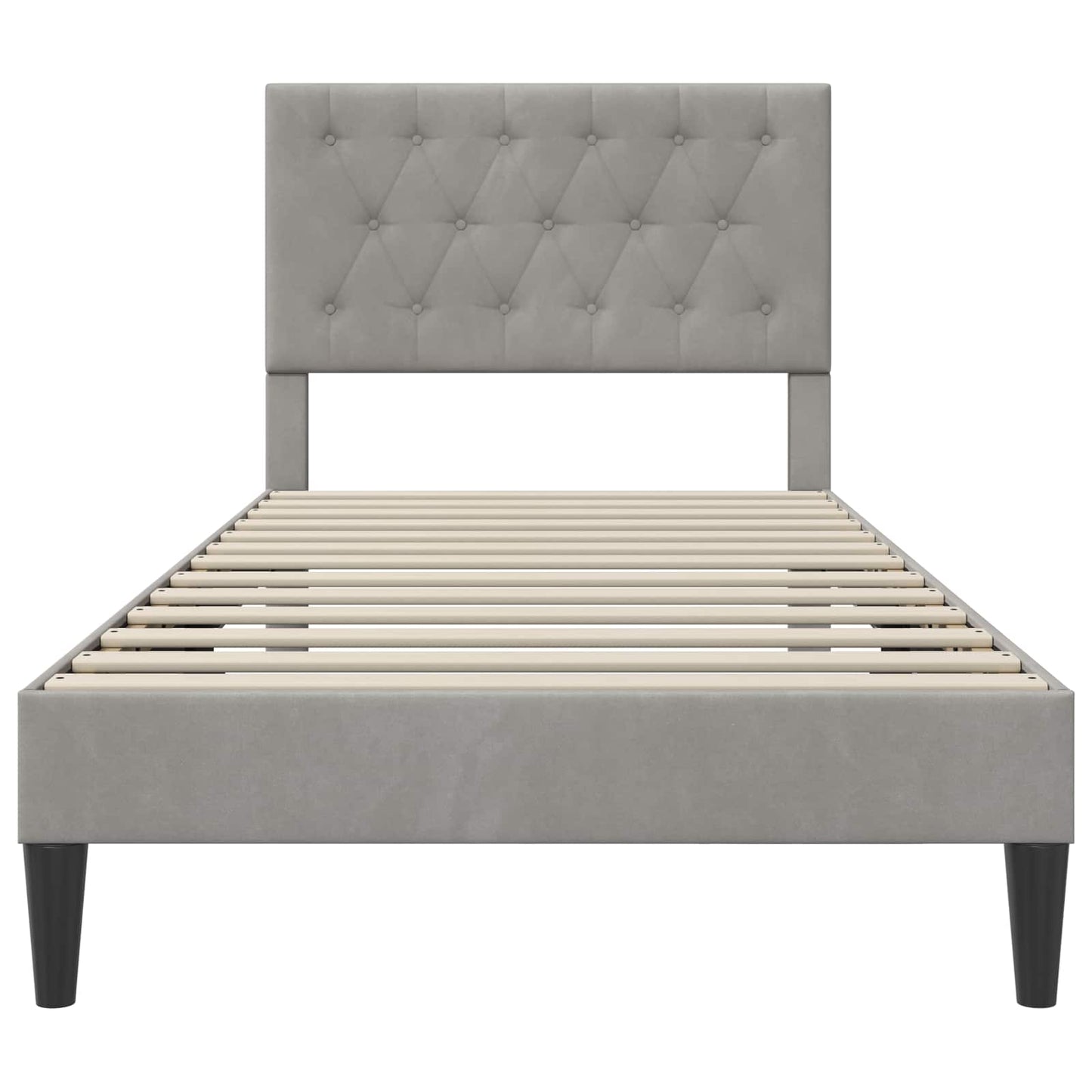Bed Frame with Headboard Light Grey 90 x 190 cm Velvet
