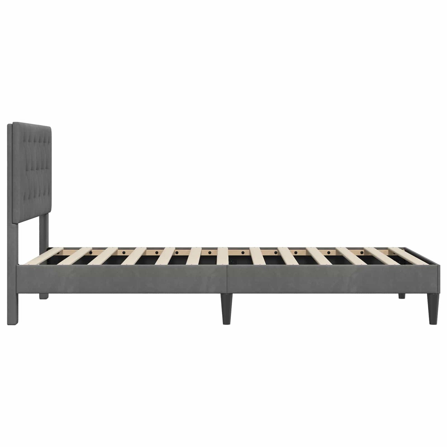 Bed Frame with Headboard Dark Grey 90 x 190 cm Velvet