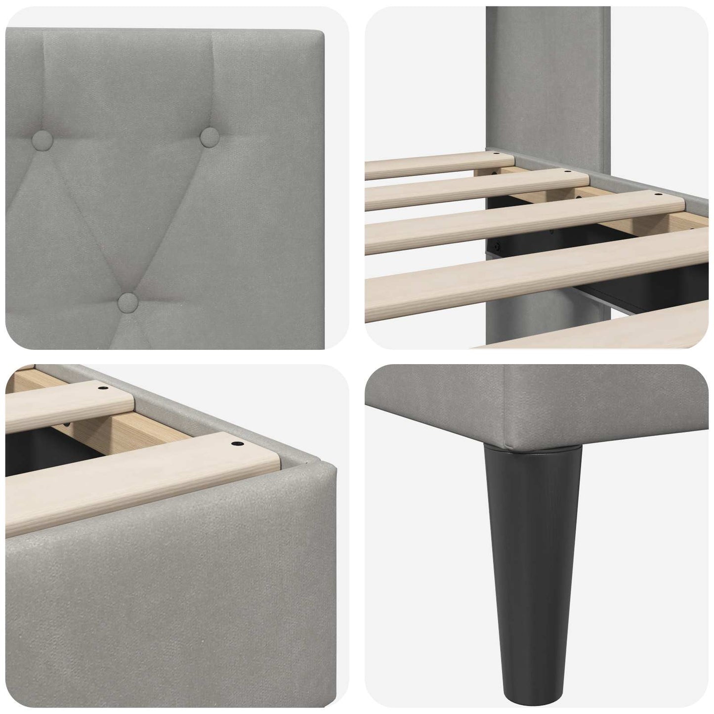 Bed Frame with Headboard Light Grey 180 x 200 cm Velvet