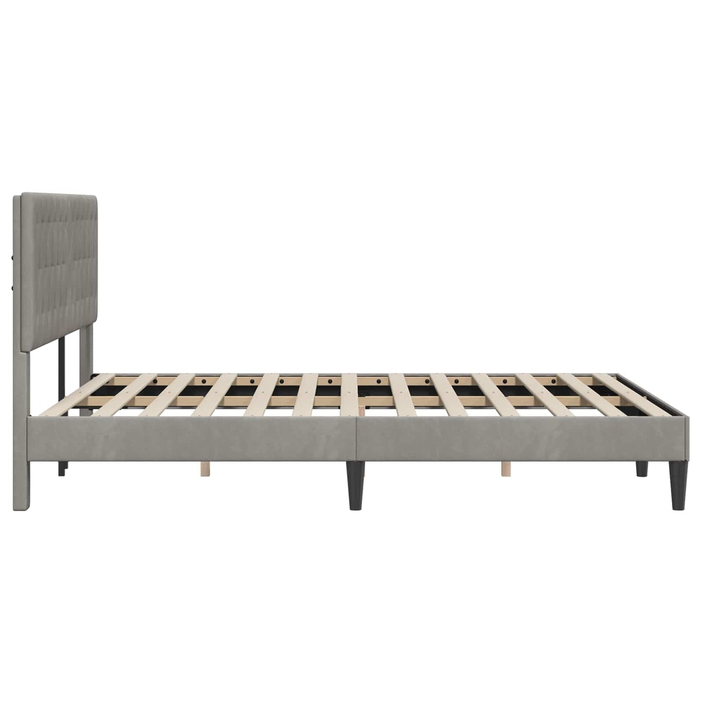 Bed Frame with Headboard Light Grey 180 x 200 cm Velvet