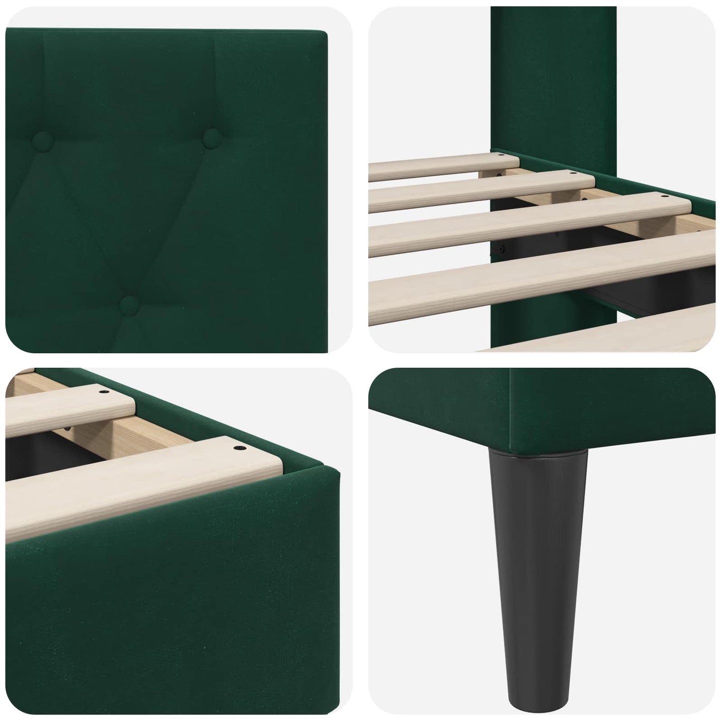 Bed Frame with Headboard Black 180 x 200 cm Velvet