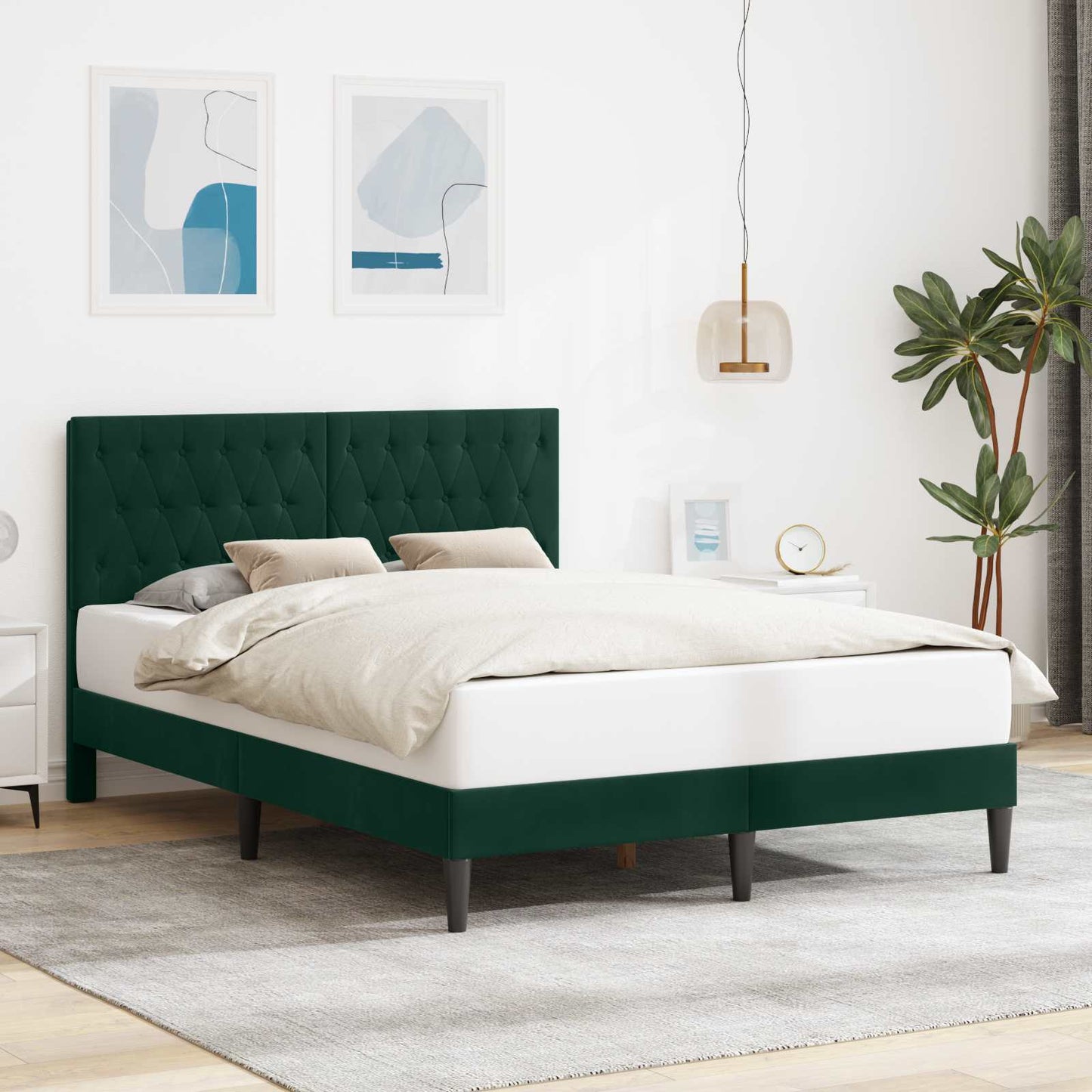 Bed Frame with Headboard Black 180 x 200 cm Velvet