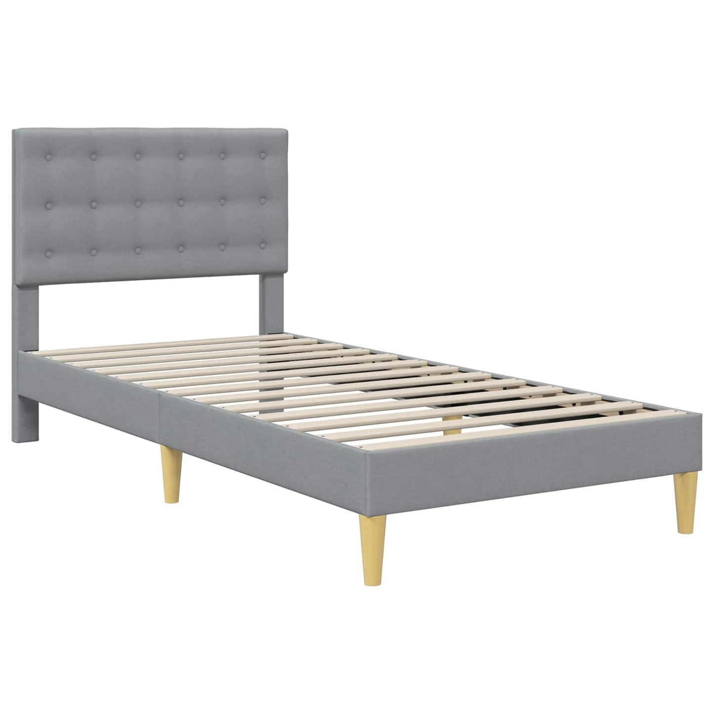 Bed Frame with Headboard Light Grey 90 x 190 cm Fabric