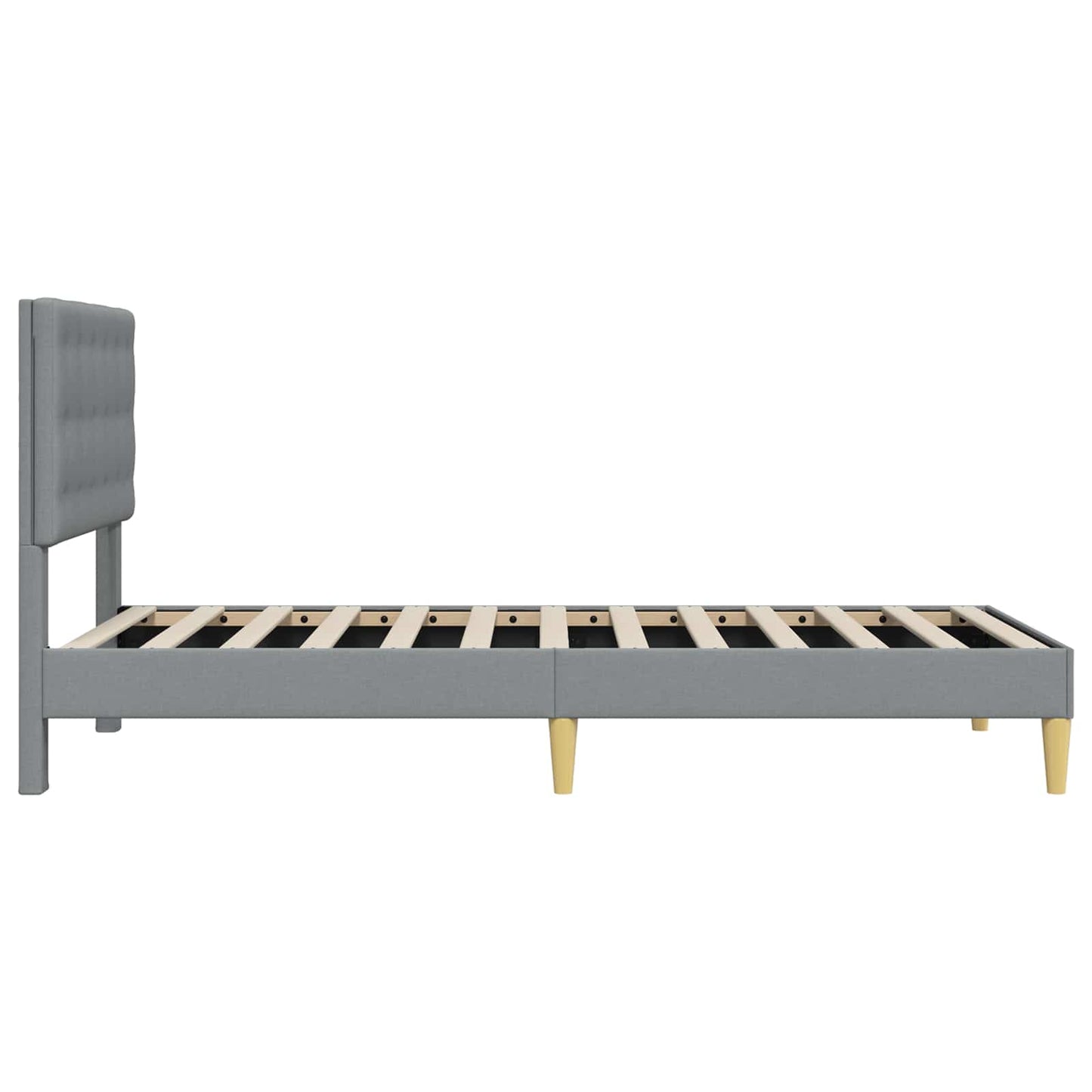 Bed Frame with Headboard Light Grey 90 x 190 cm Fabric