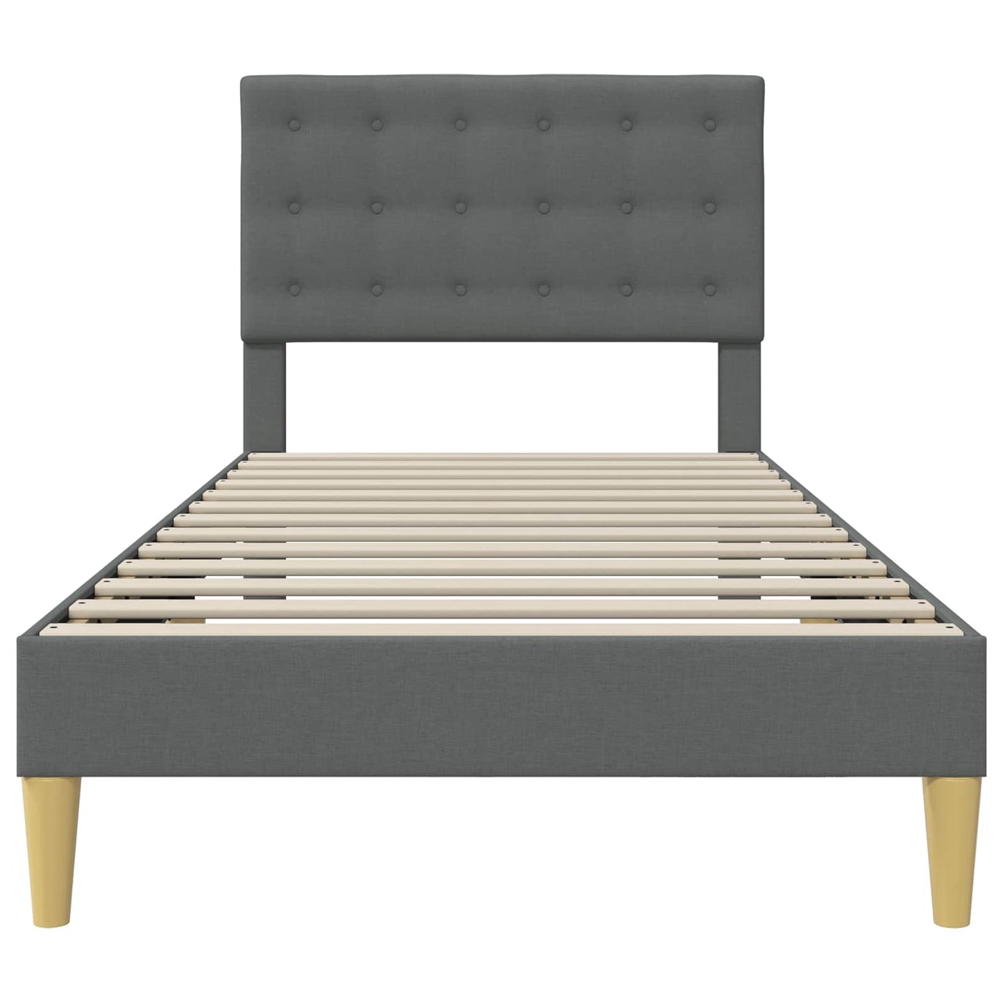 Bed Frame with Headboard Dark Grey 90 x 190 cm Fabric