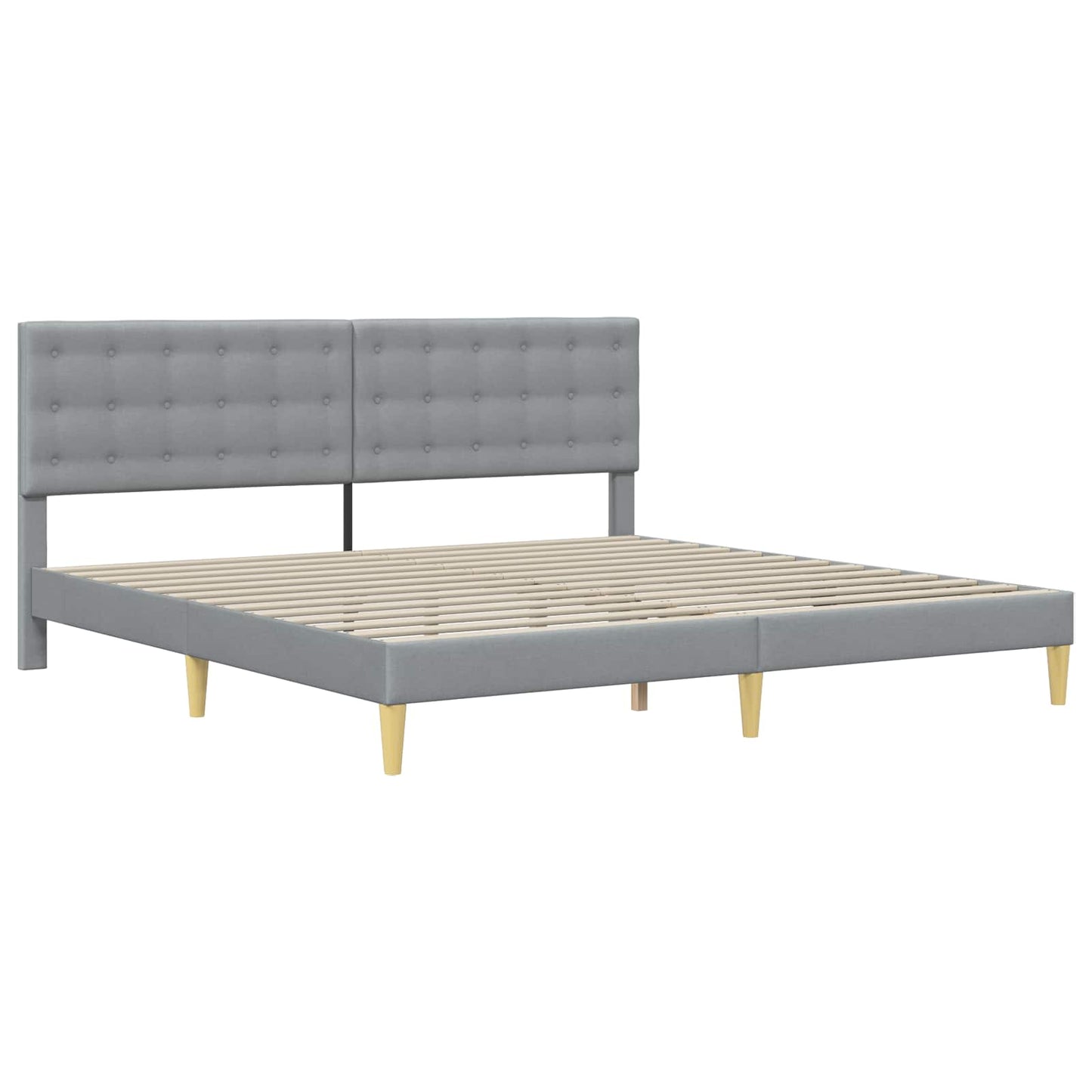 Bed Frame with Headboard Light Grey 180 x 200 cm Fabric
