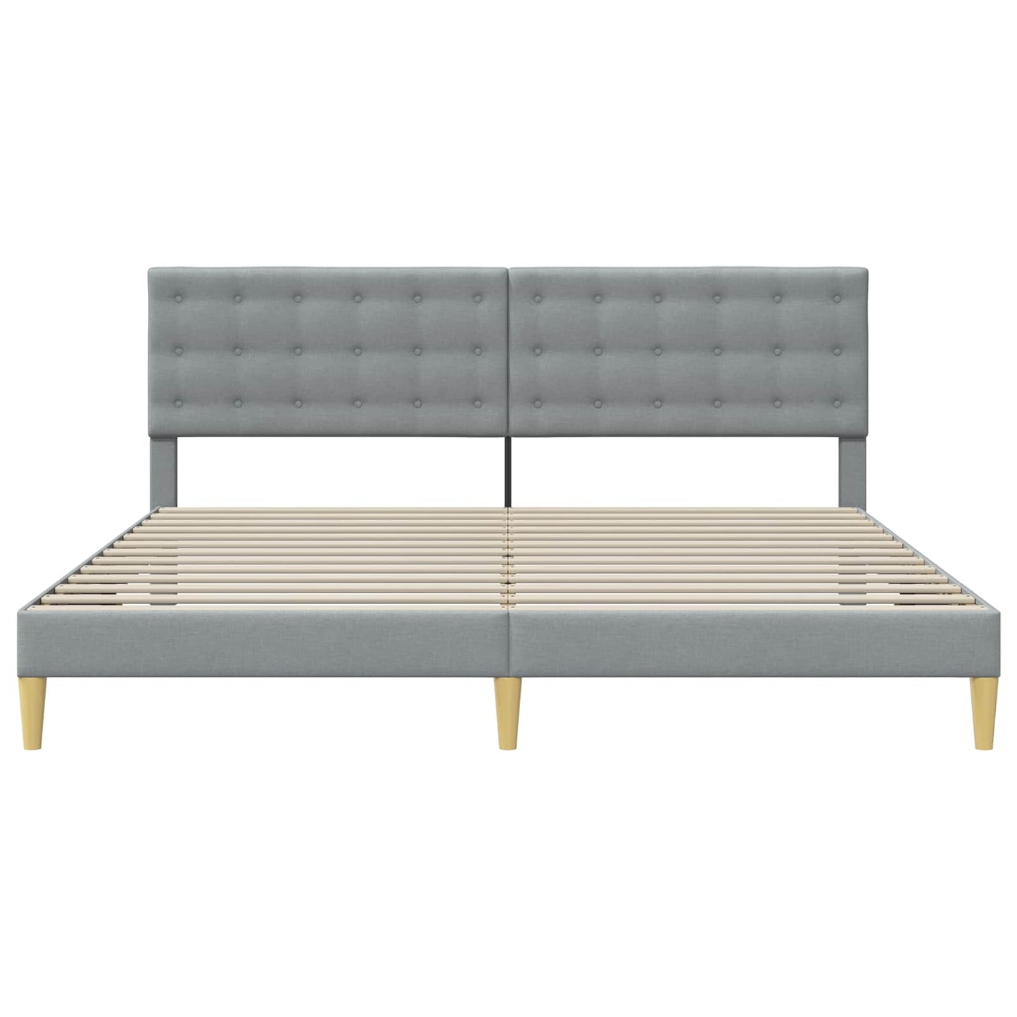 Bed Frame with Headboard Light Grey 180 x 200 cm Fabric