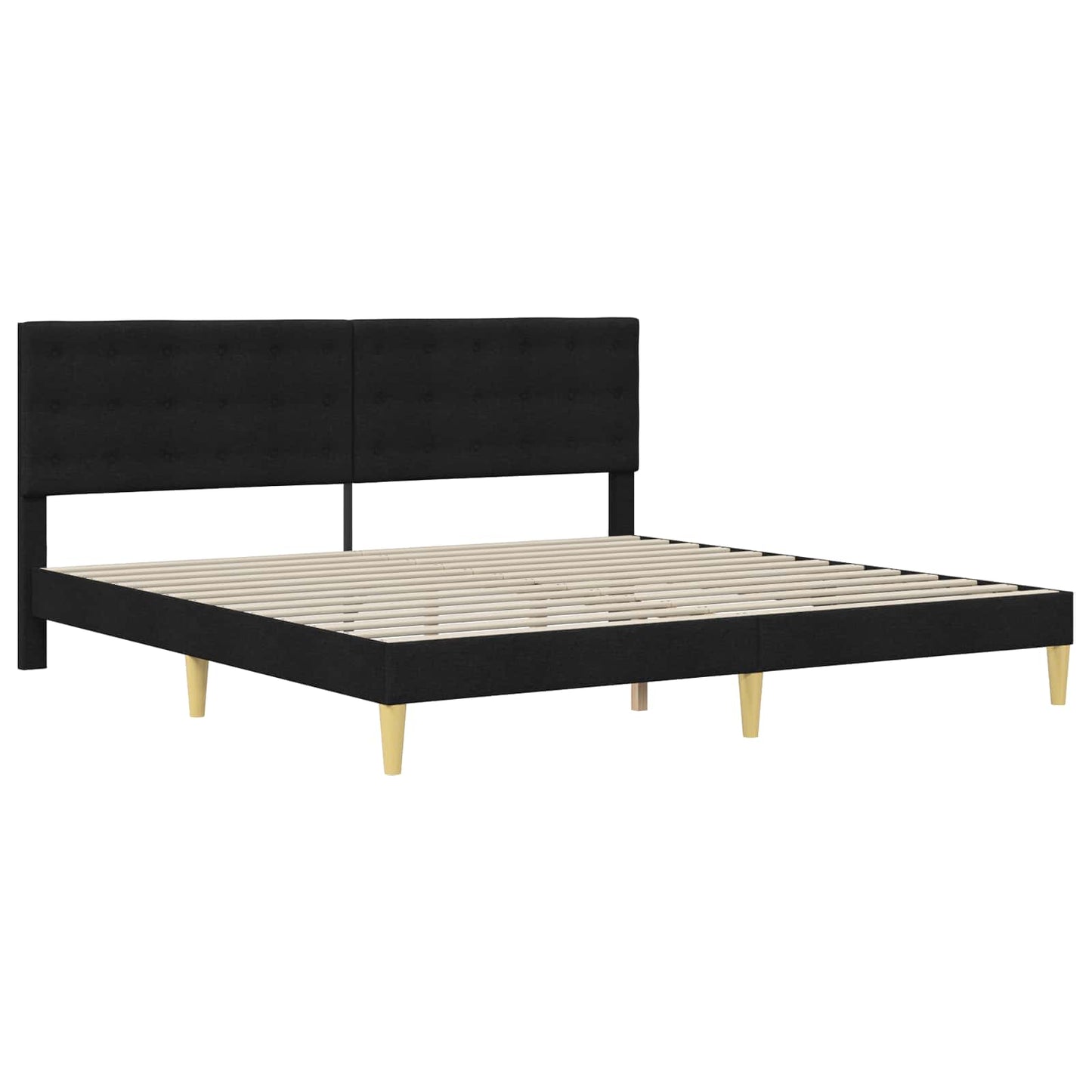 Bed Frame with Headboard Black 180 x 200 cm Fabric