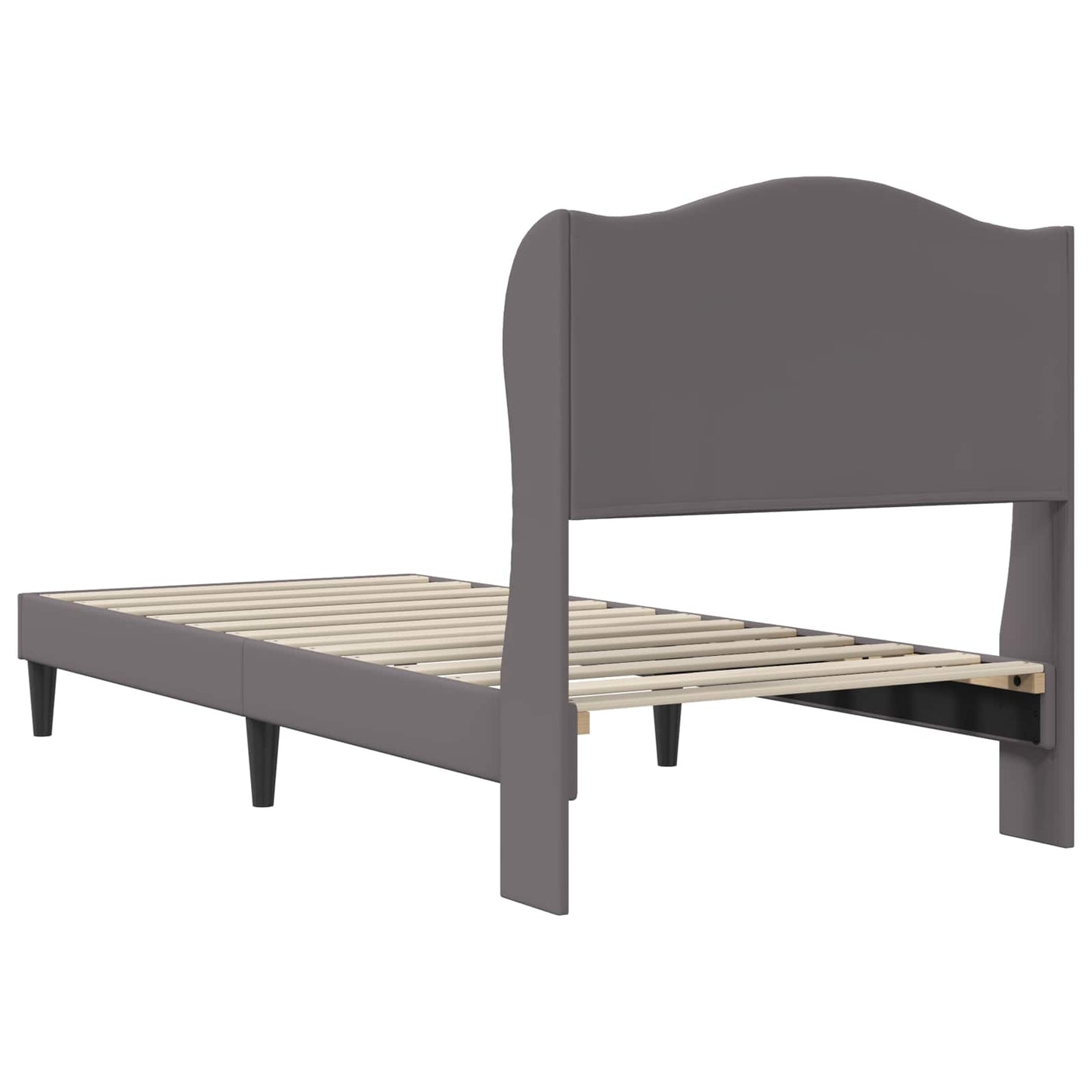 Bed Frame with Headboard Grey 90 x 190 cm Faux Leather