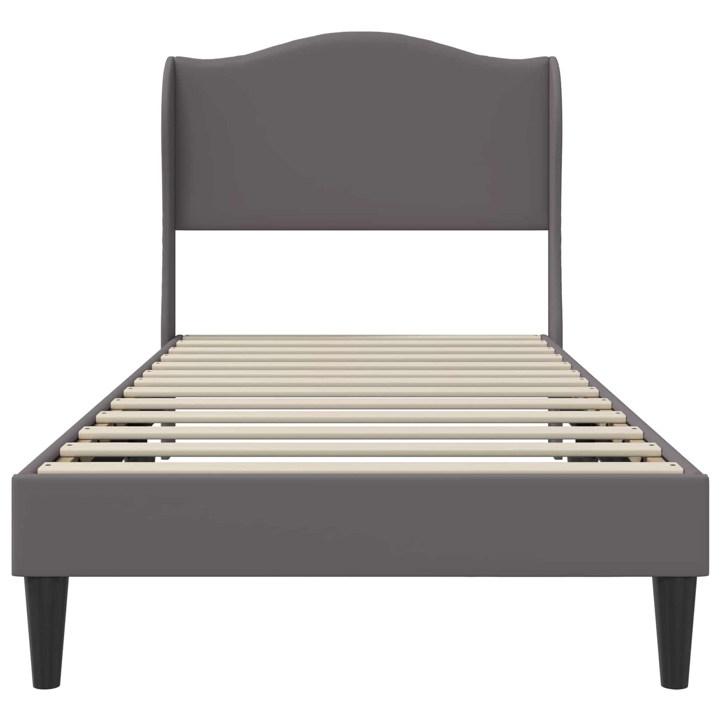 Bed Frame with Headboard Grey 90 x 190 cm Faux Leather