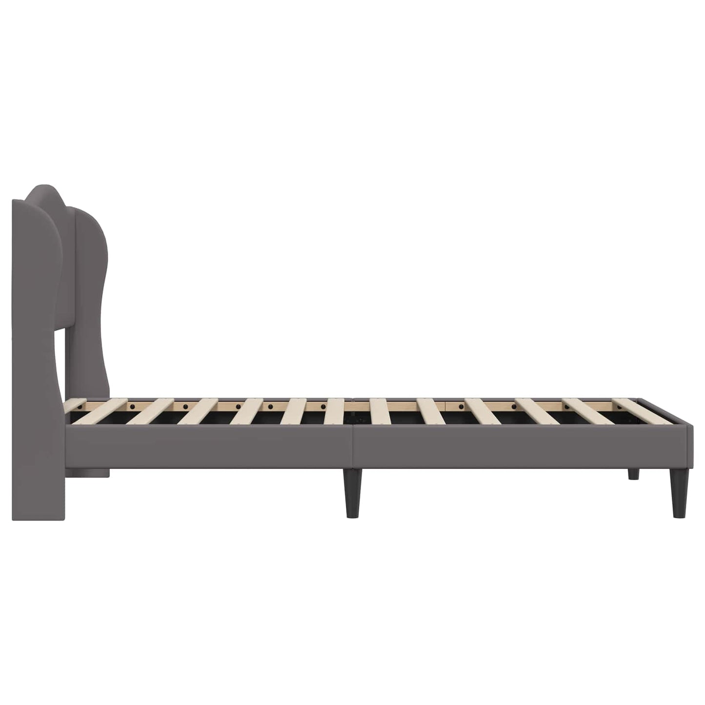Bed Frame with Headboard Grey 90 x 190 cm Faux Leather