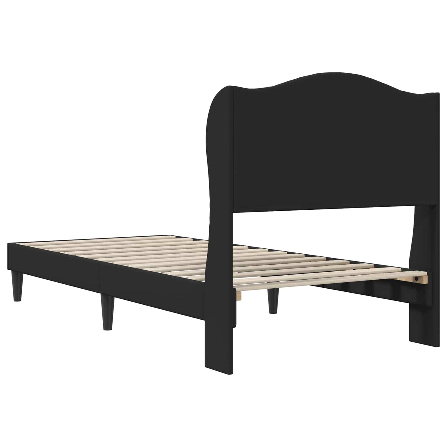 Bed Frame with Headboard Black 90 x 190 cm Faux Leather