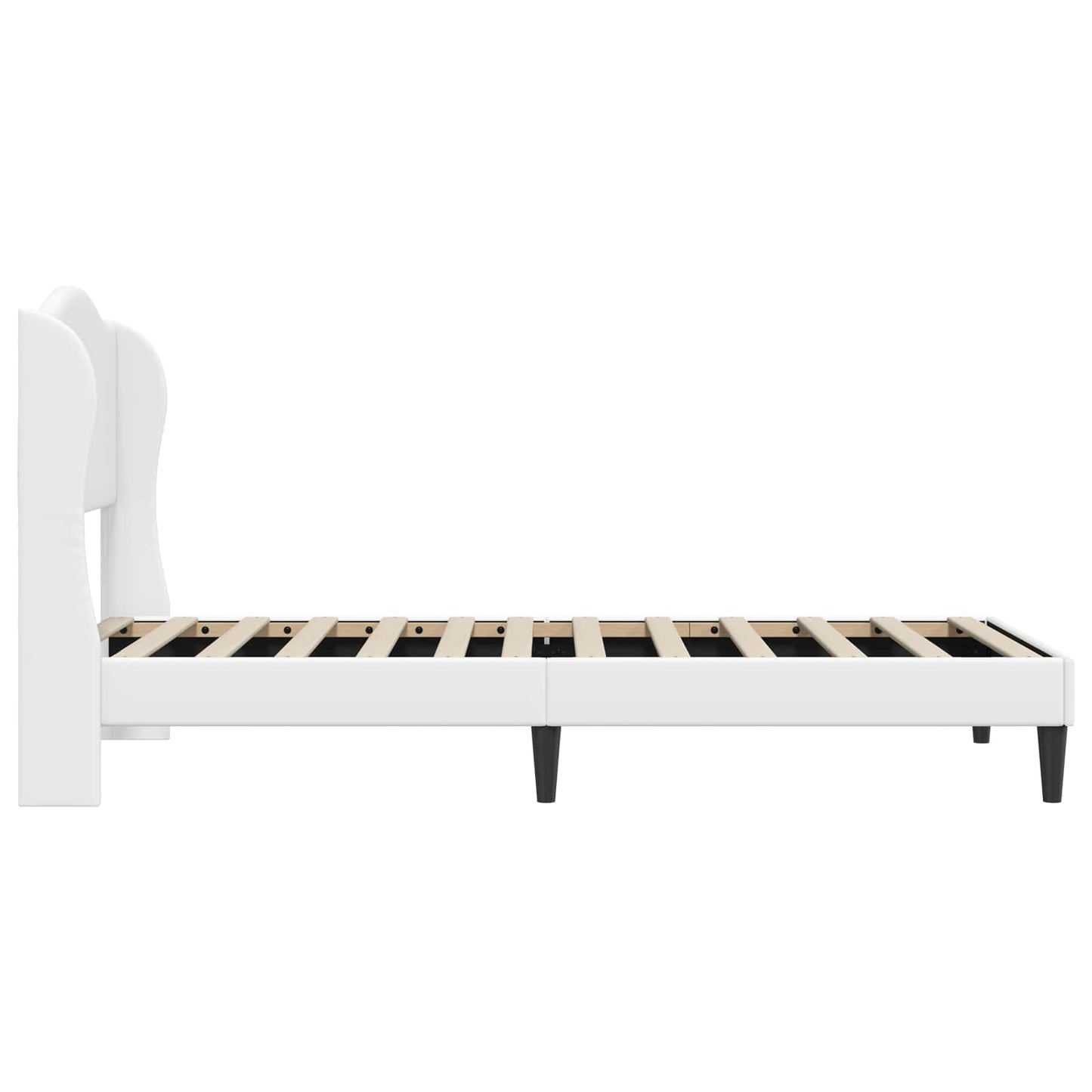 Bed Frame with Headboard White 90 x 190 cm Faux Leather