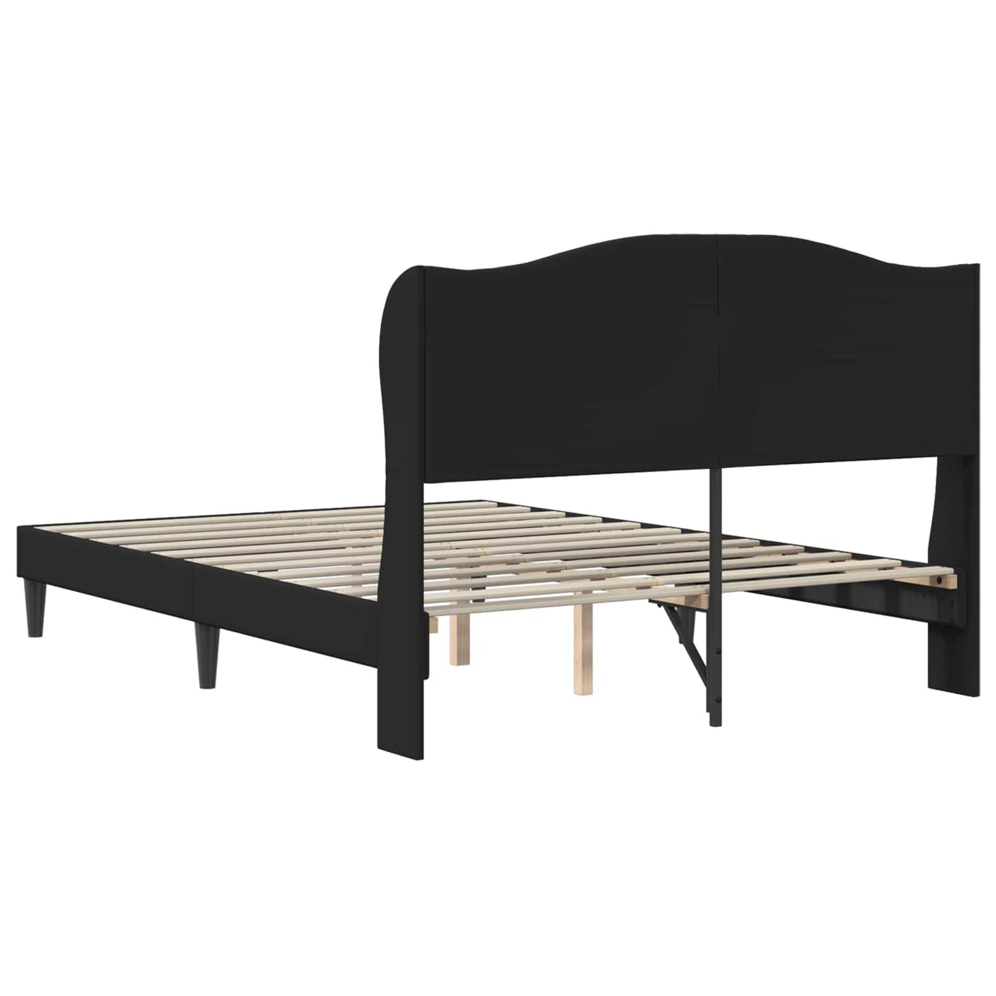 Bed Frame with Headboard Black 135 x 190 cm Faux Leather