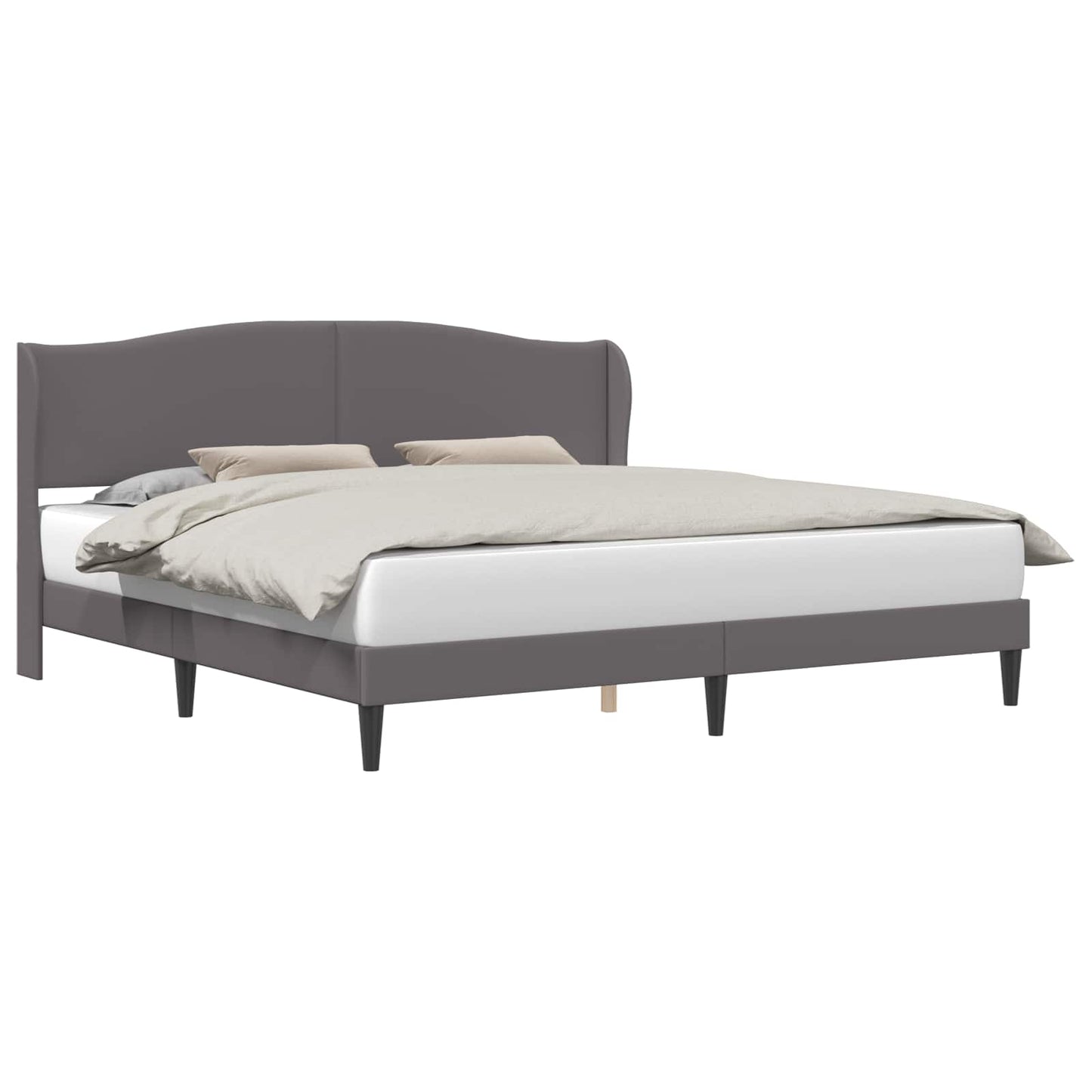 Bed Frame with Headboard Grey 180 x 200 cm Faux Leather