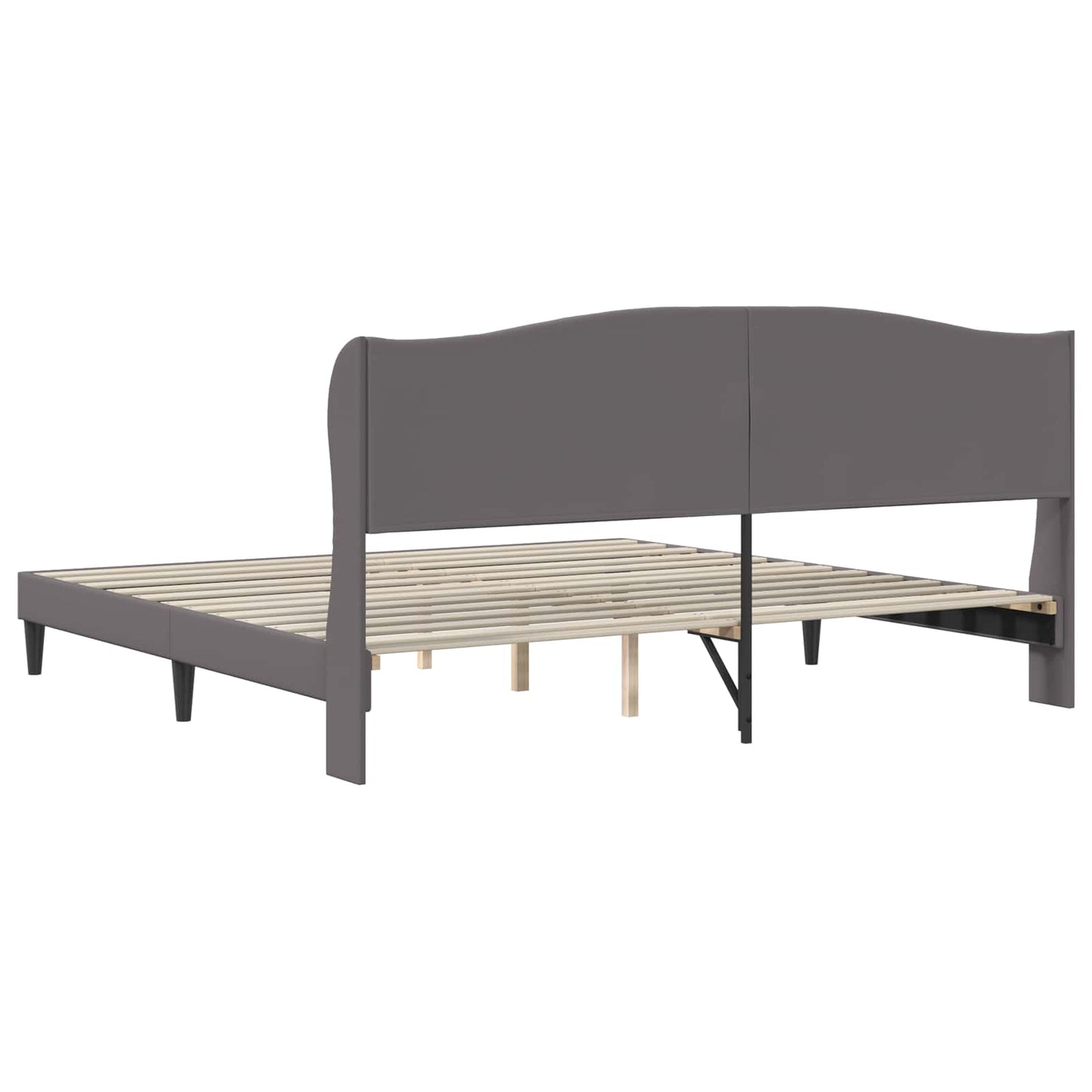 Bed Frame with Headboard Grey 180 x 200 cm Faux Leather