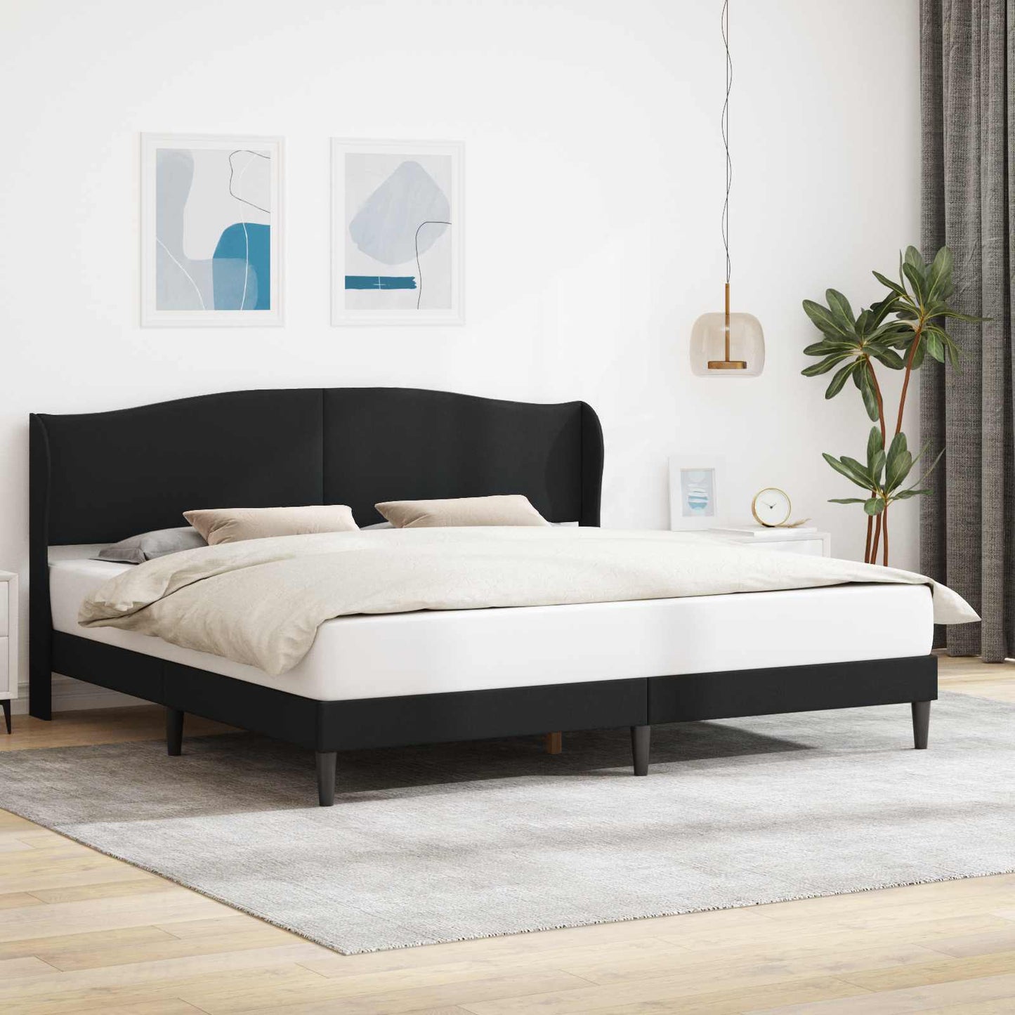 Bed Frame with Headboard Black 180 x 200 cm Faux Leather