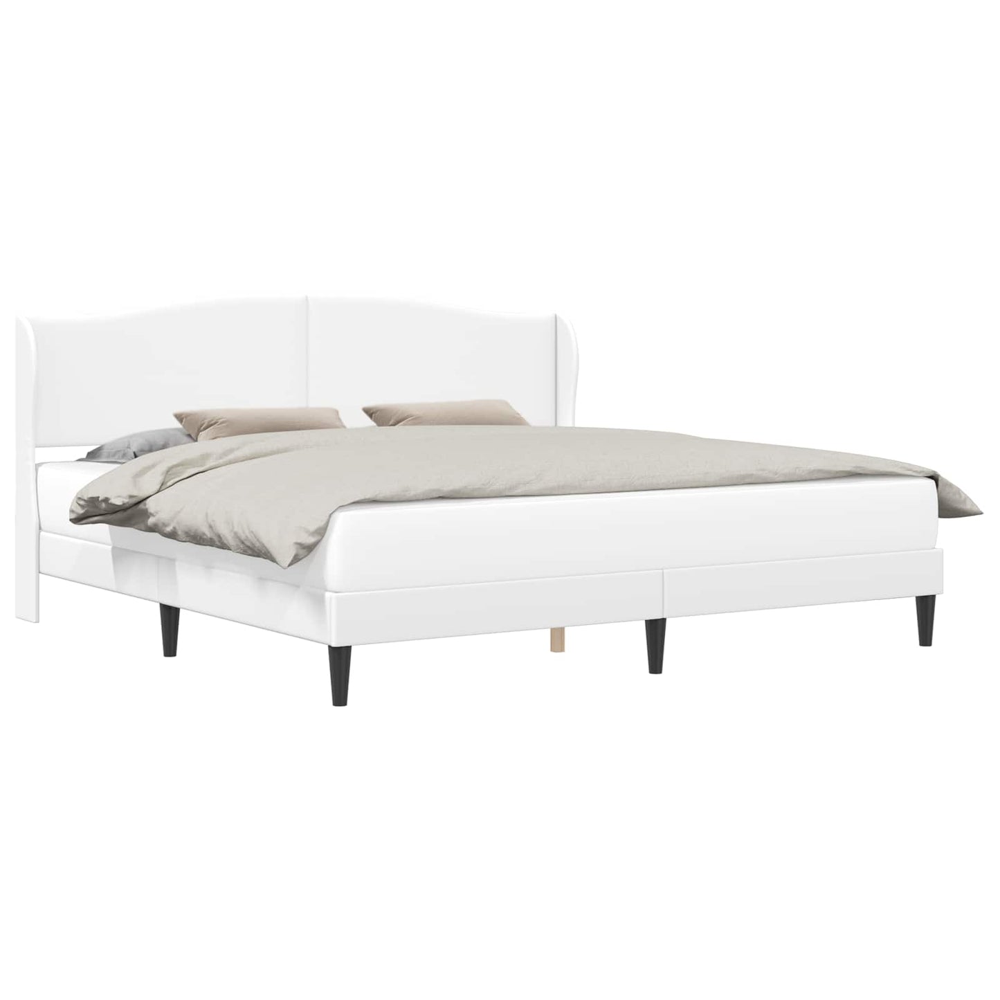 Bed Frame with Headboard White 180 x 200 cm Faux Leather