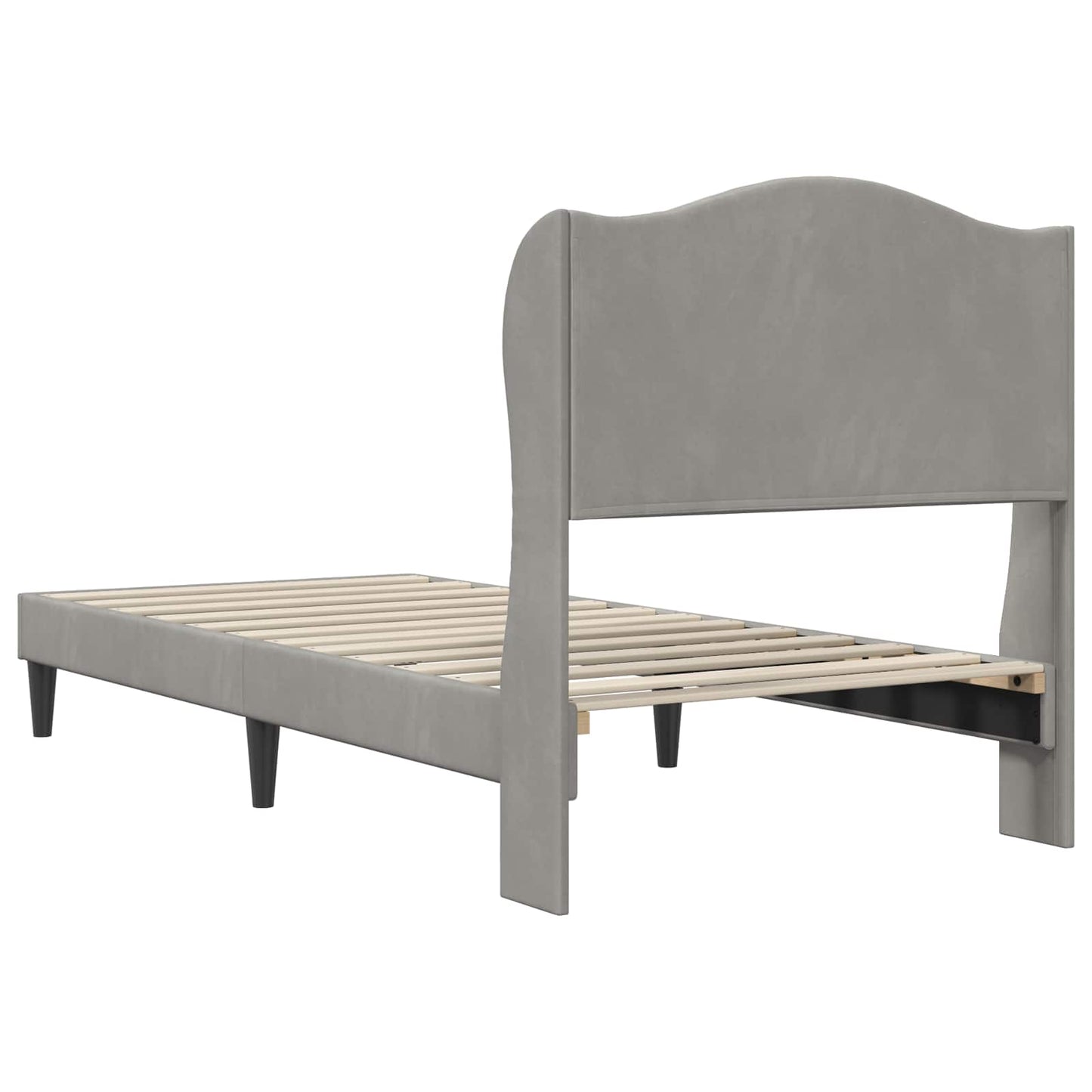 Bed Frame with Headboard Light Grey 90 x 190 cm Velvet