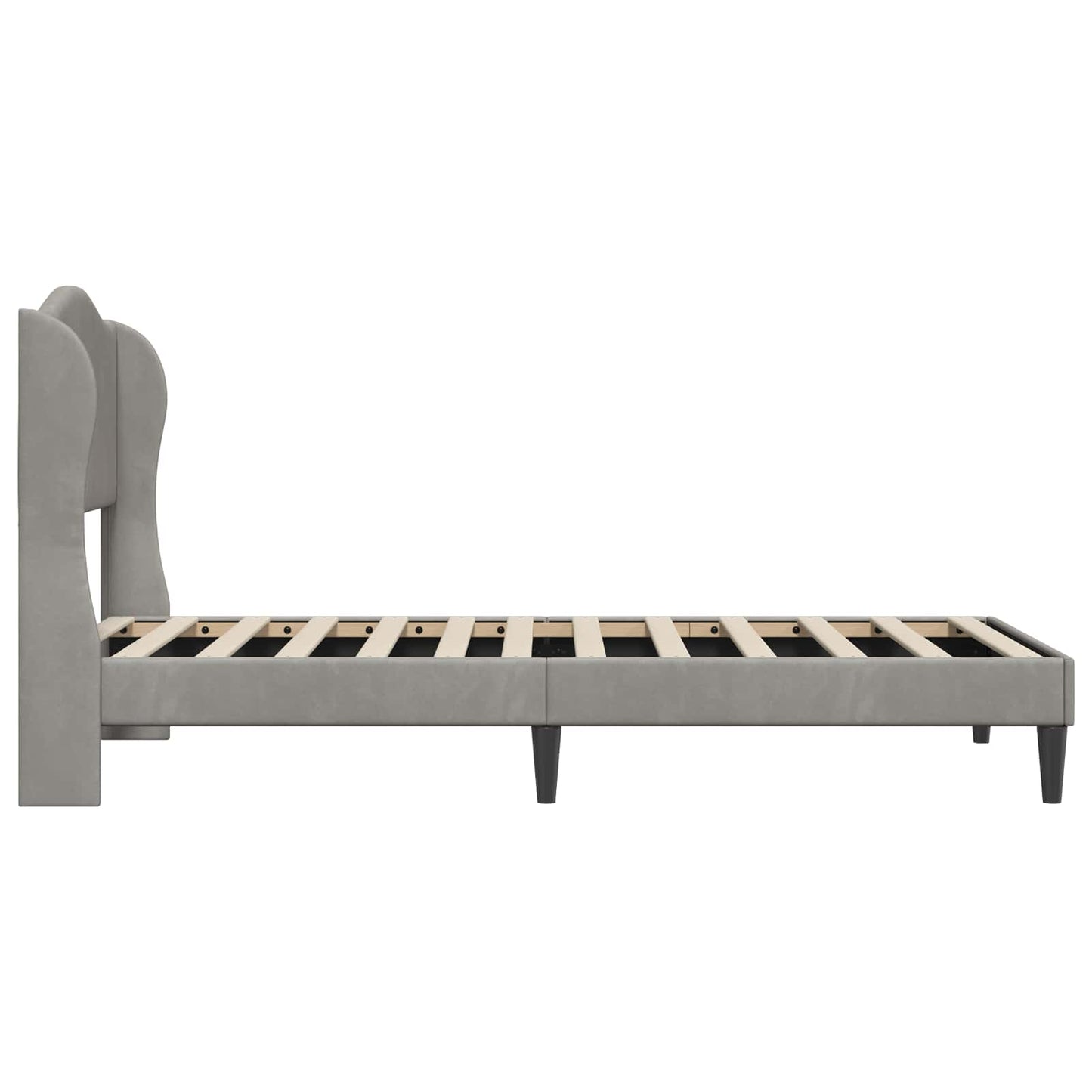 Bed Frame with Headboard Light Grey 90 x 190 cm Velvet