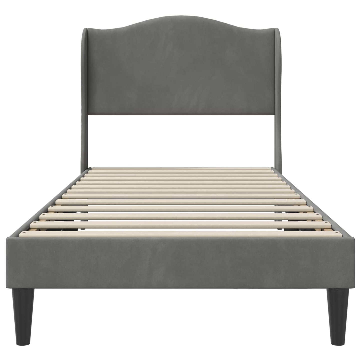 Bed Frame with Headboard Dark Grey 90 x 190 cm Velvet