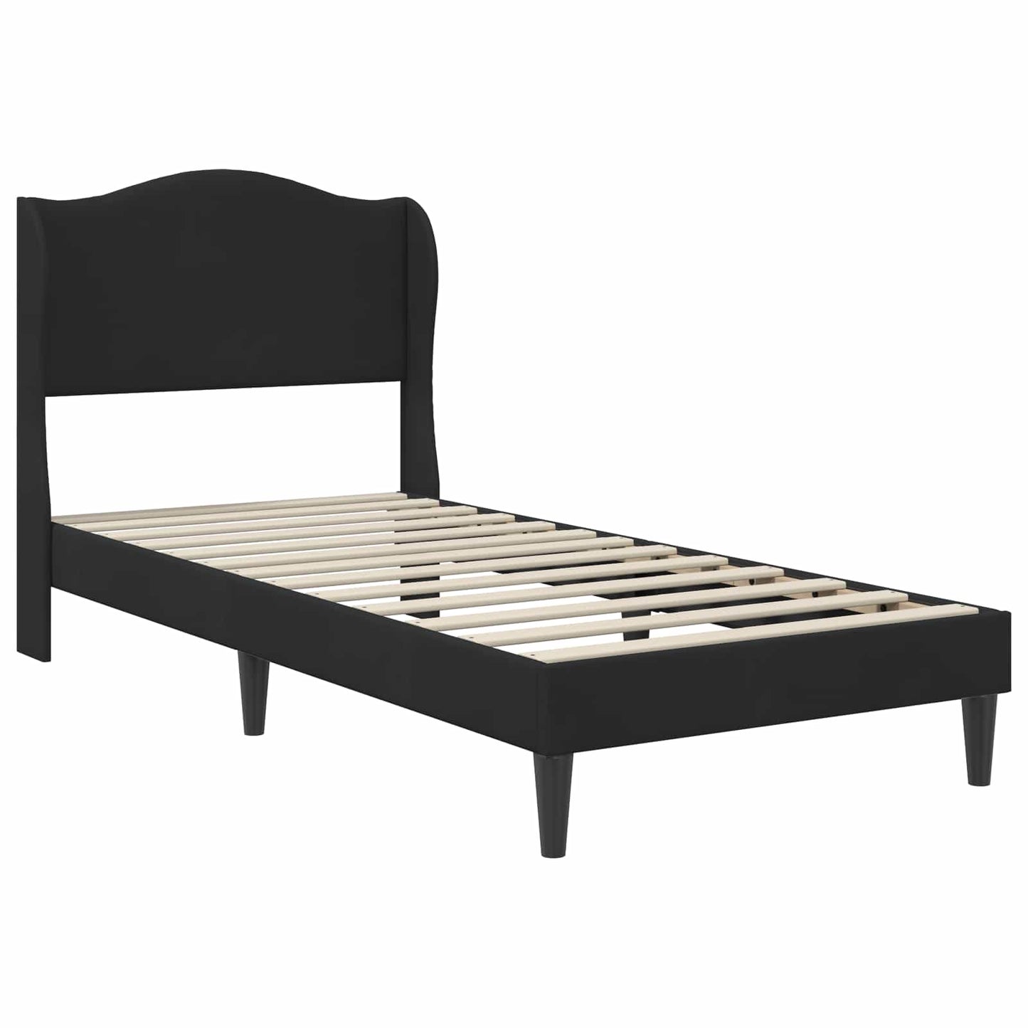 Bed Frame with Headboard Black 90 x 190 cm Velvet