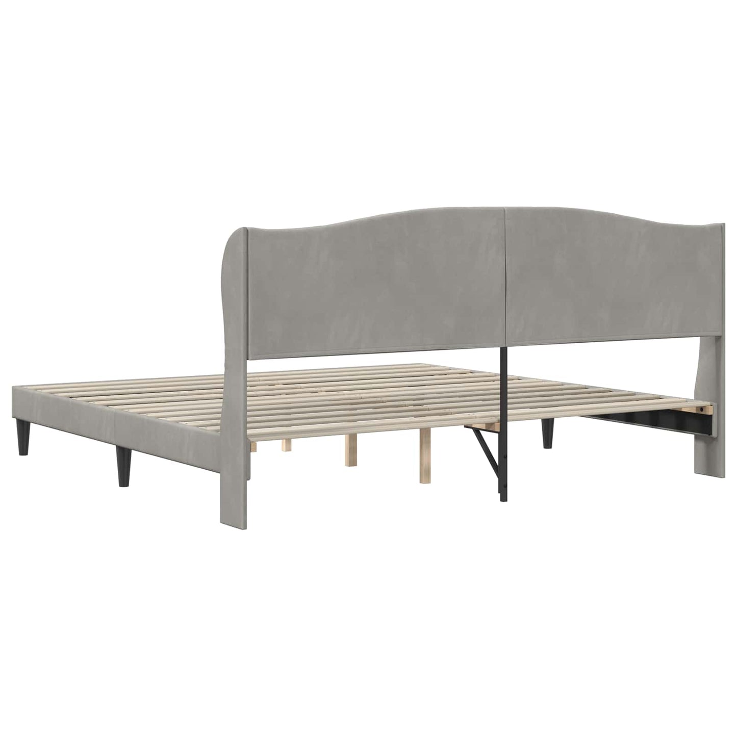 Bed Frame with Headboard Light Grey 180 x 200 cm Velvet