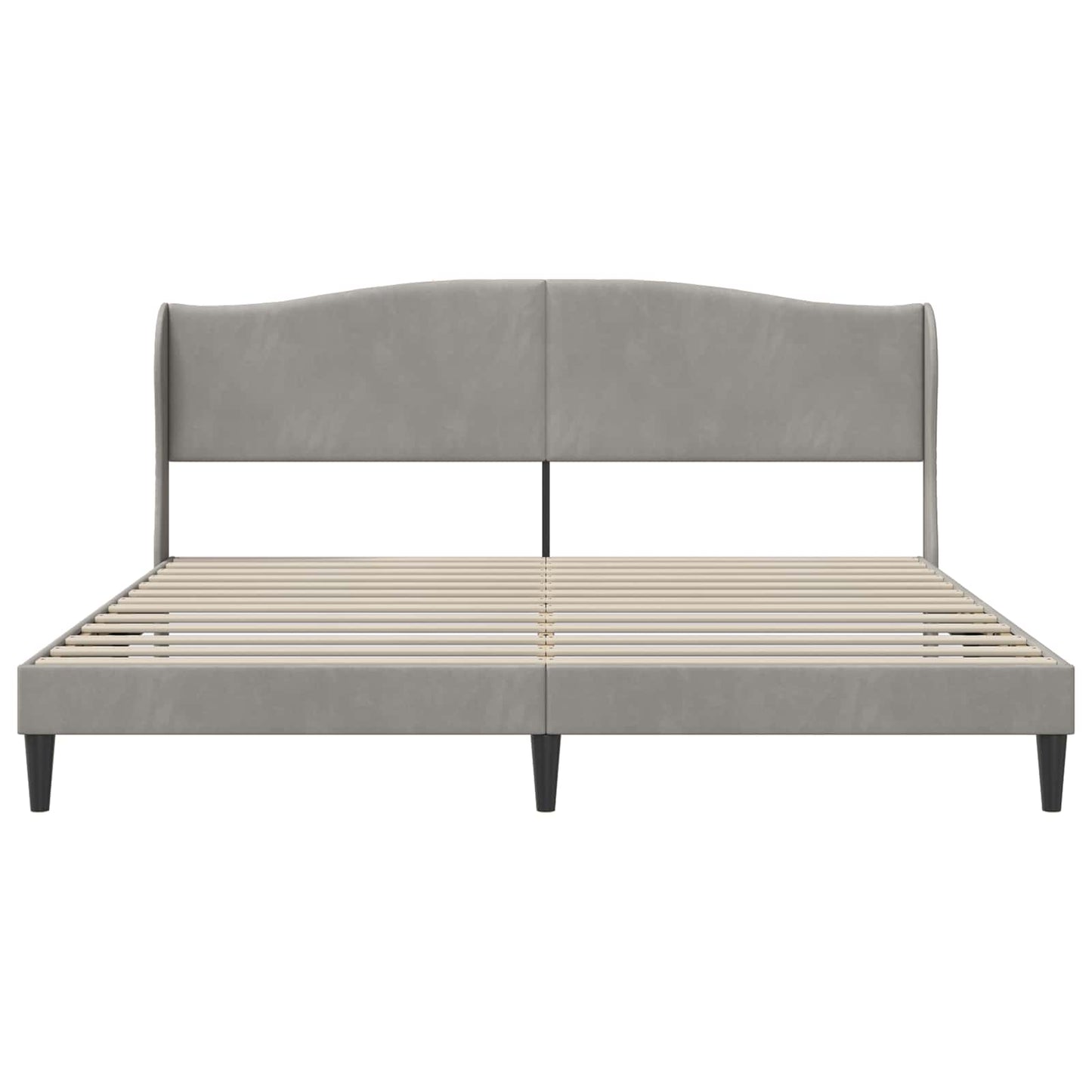 Bed Frame with Headboard Light Grey 180 x 200 cm Velvet
