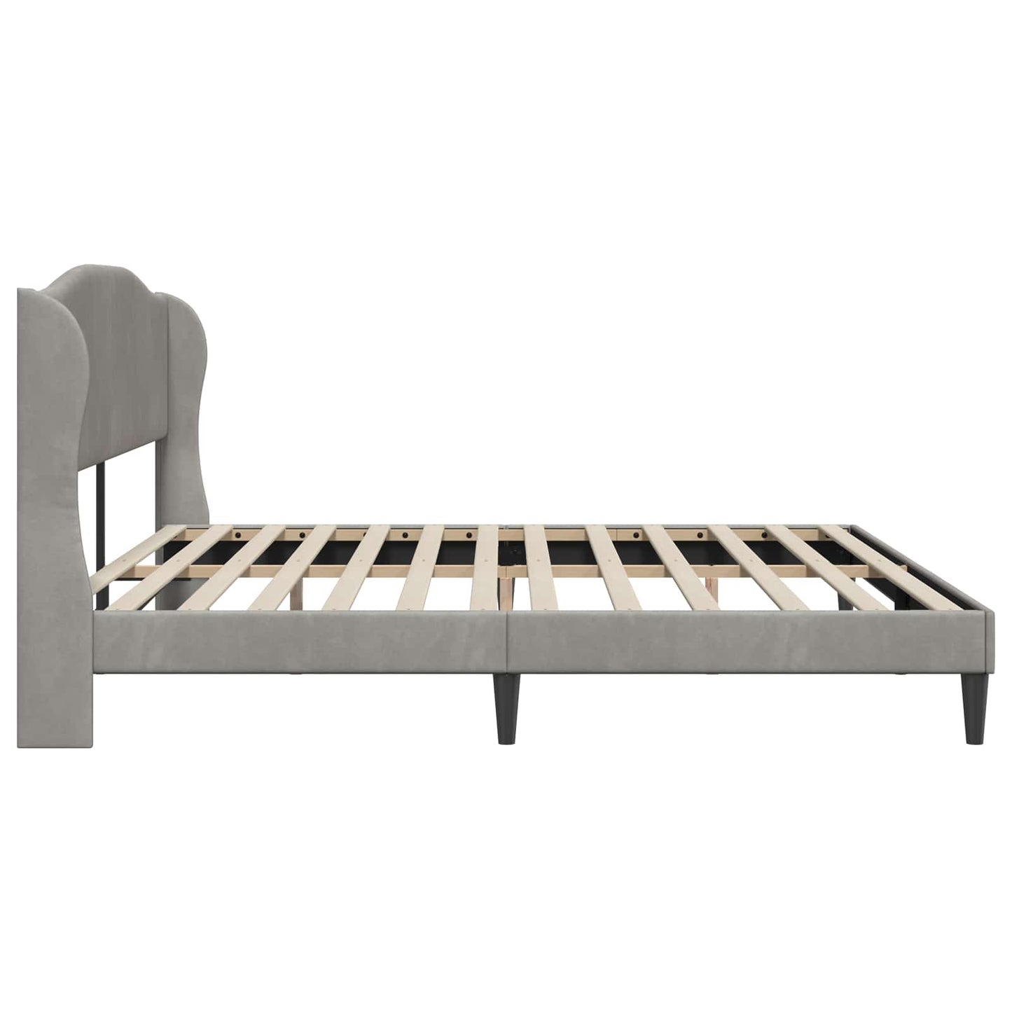 Bed Frame with Headboard Light Grey 180 x 200 cm Velvet