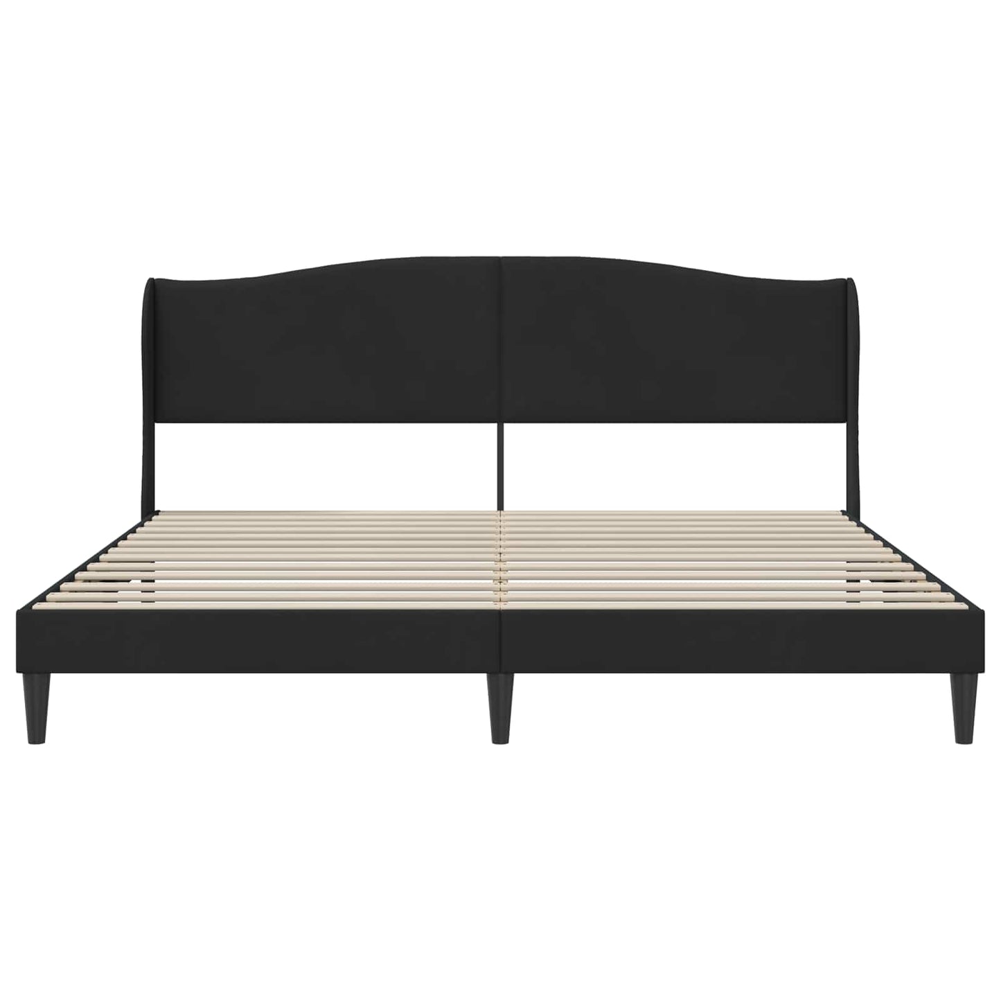 Bed Frame with Headboard Black 180 x 200 cm Velvet