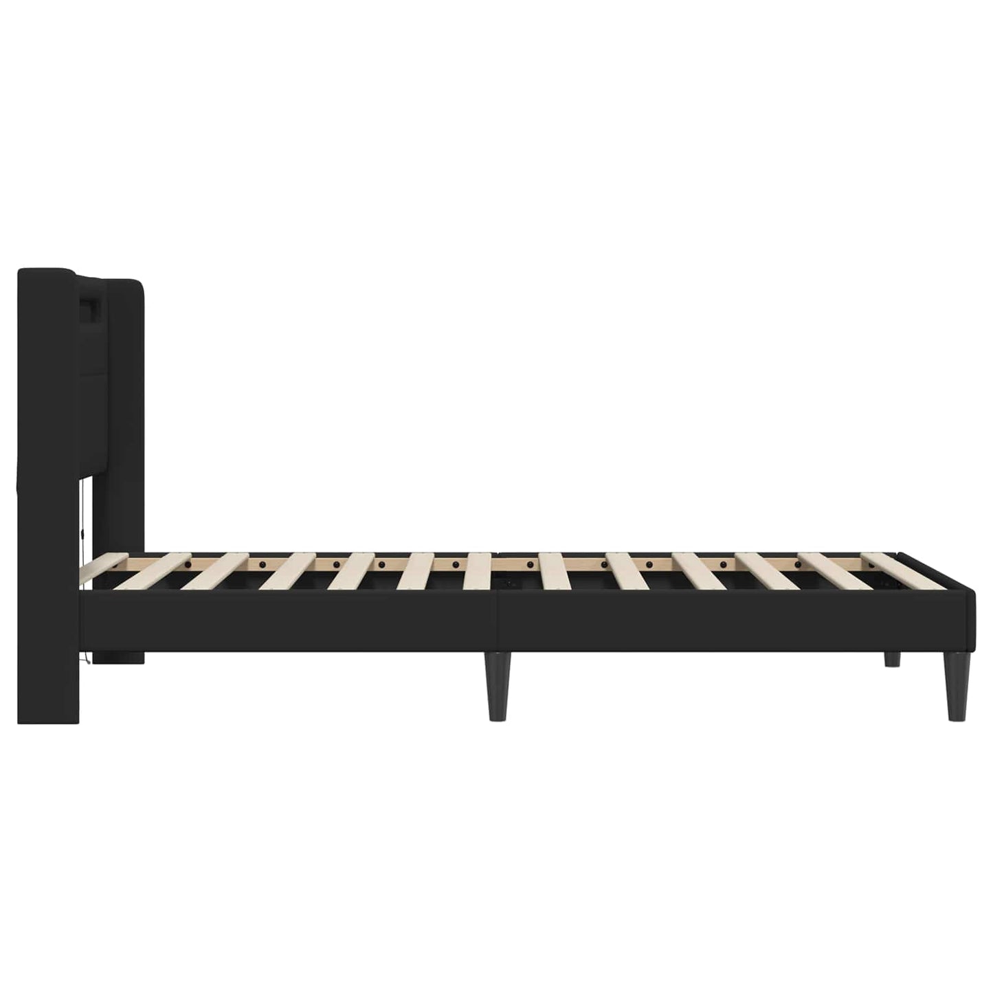 Bed Frame with LED Strip Lights Black 90 x 190 cm Faux Leather