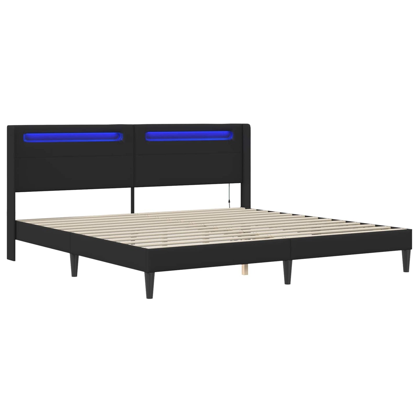 Bed Frame with LED Strip Lights Black 180 x 200 cm Faux Leather