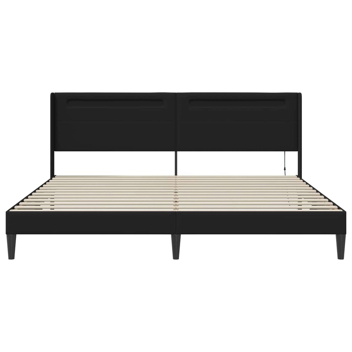 Bed Frame with LED Strip Lights Black 180 x 200 cm Faux Leather
