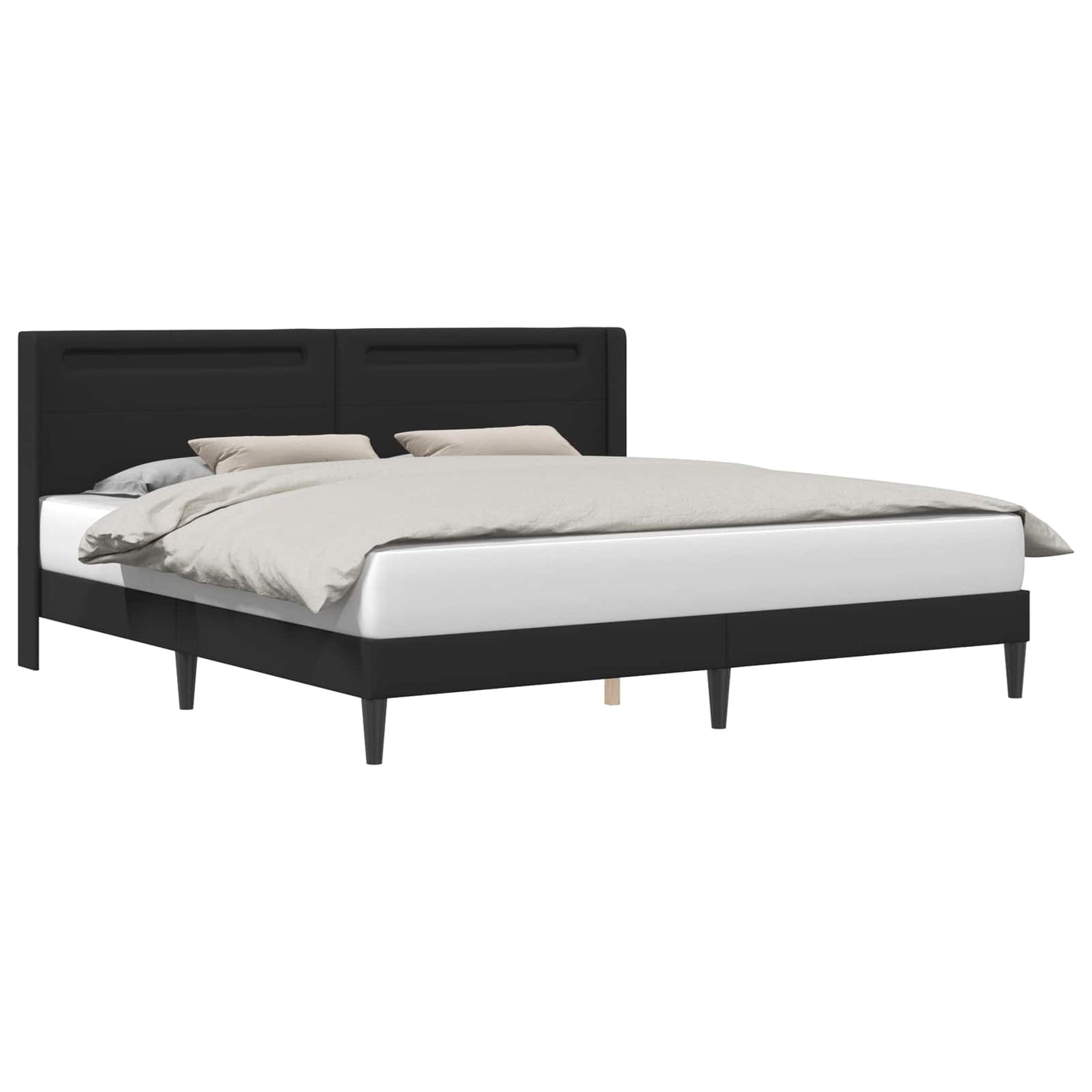 Bed Frame with LED Strip Lights Black 180 x 200 cm Faux Leather