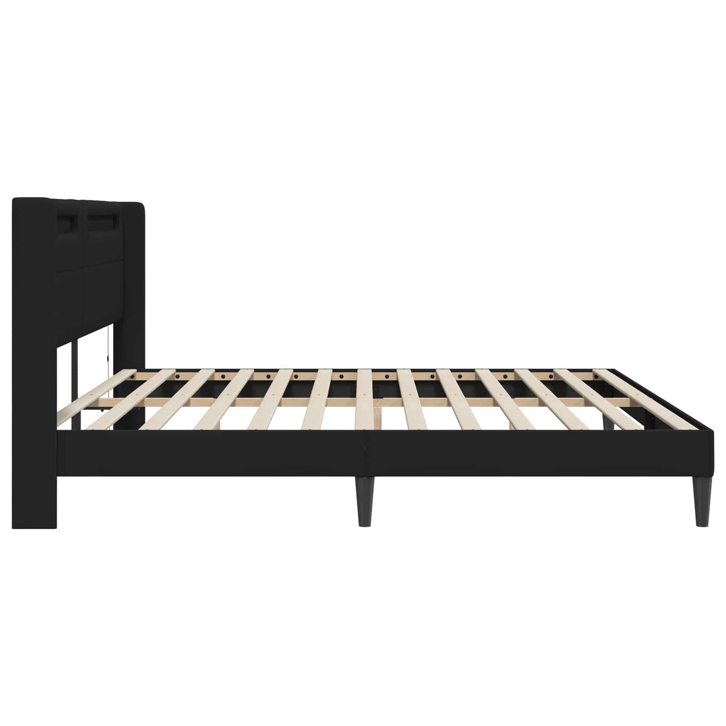 Bed Frame with LED Strip Lights Black 180 x 200 cm Faux Leather