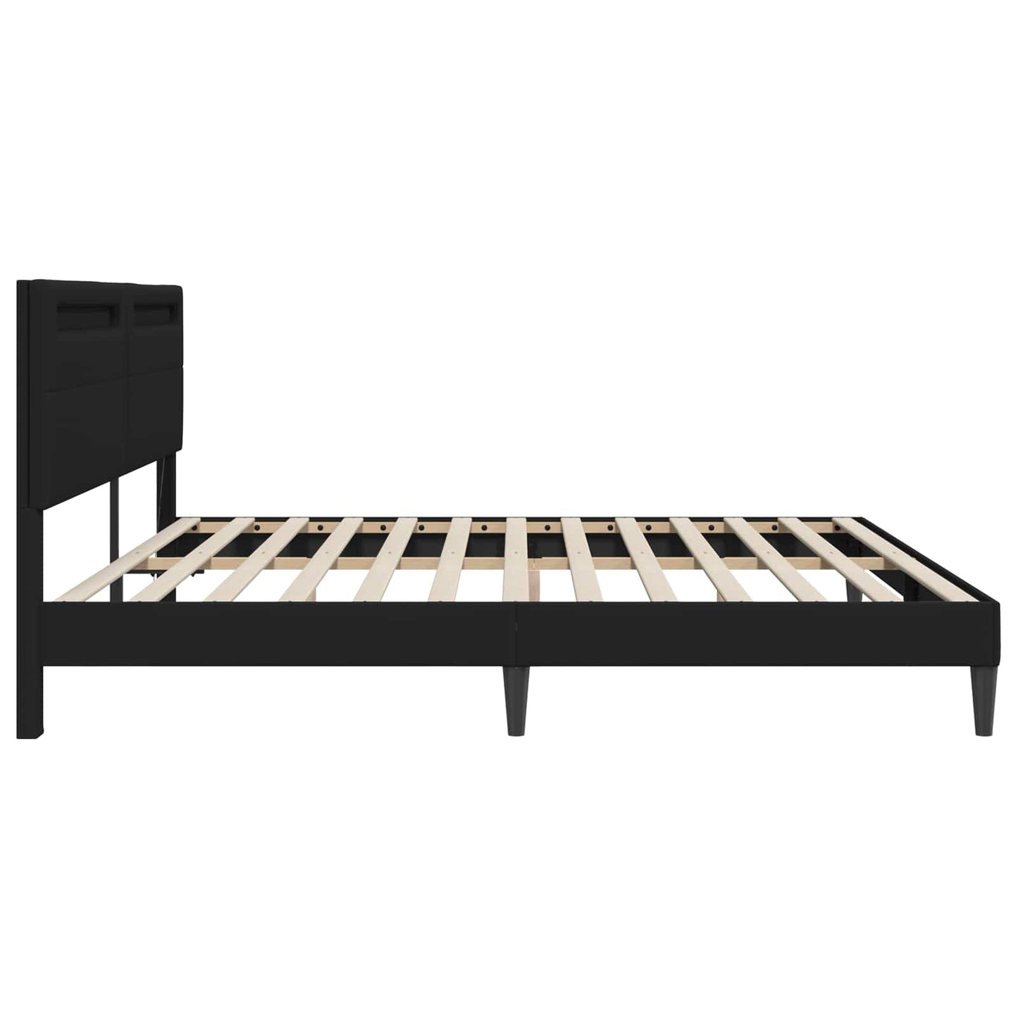 Bed Frame with LED Strip Lights Black 180 x 200 cm Faux Leather