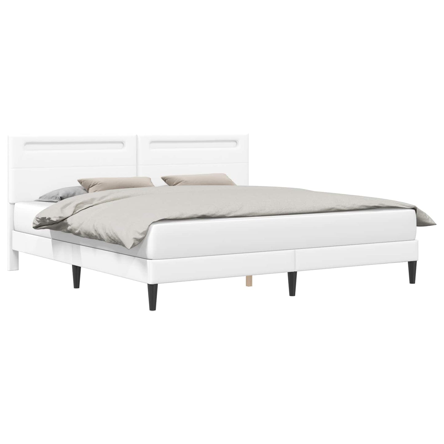Bed Frame with LED Strip Lights White 180 x 200 cm Faux Leather