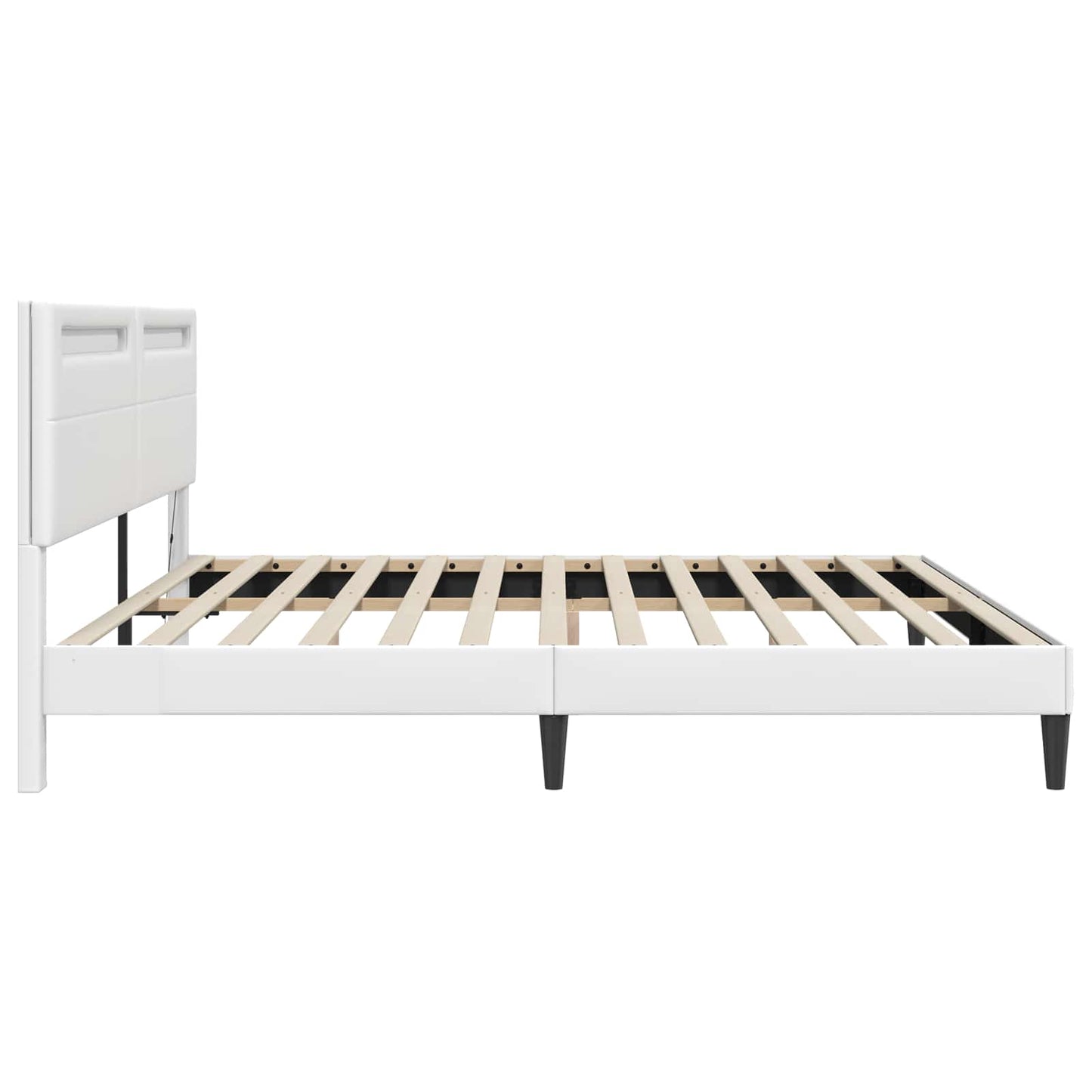 Bed Frame with LED Strip Lights White 180 x 200 cm Faux Leather