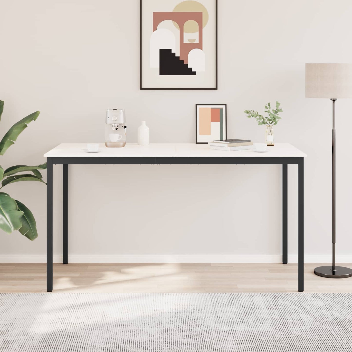 Bar Table White 200 x 100 x 105 cm Solid Pine Wood