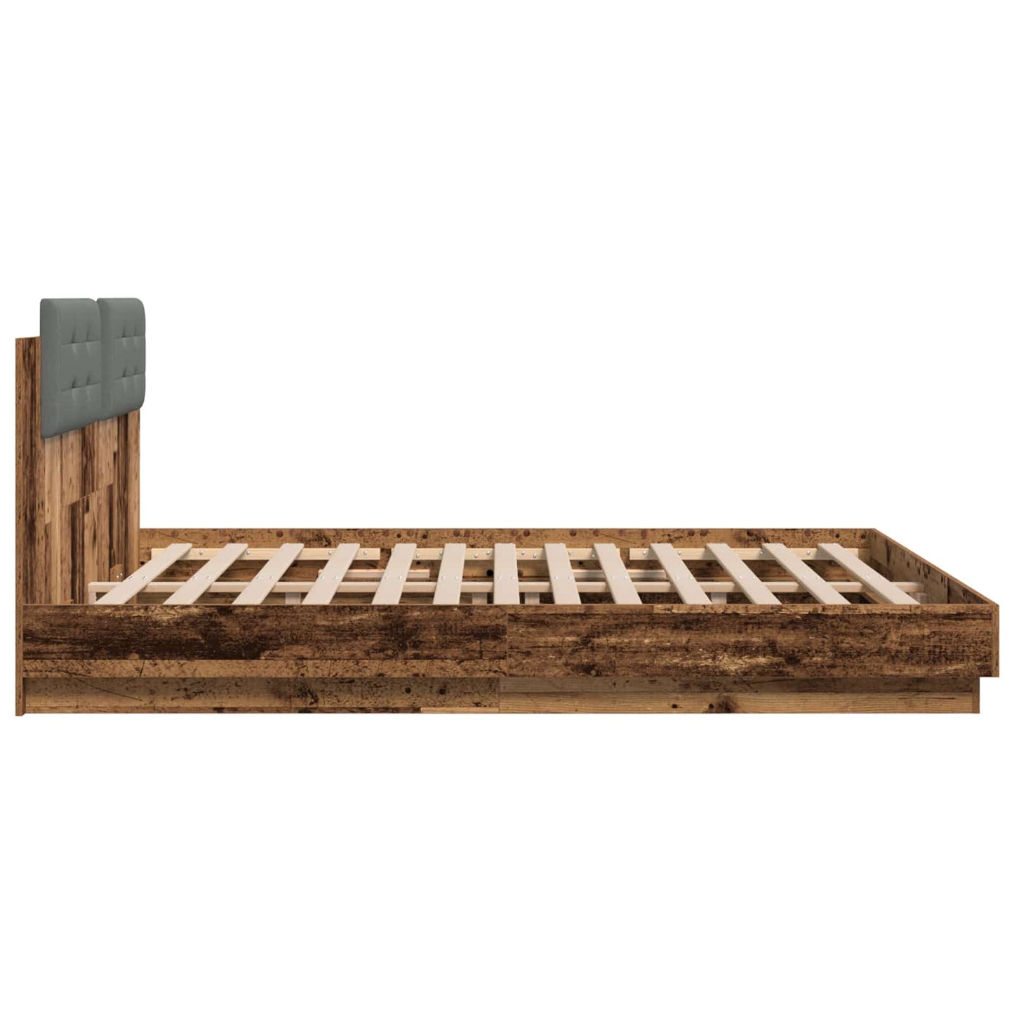 Bed Frame with Headboard Old Wood 200 x 200 cm Engineered Wood