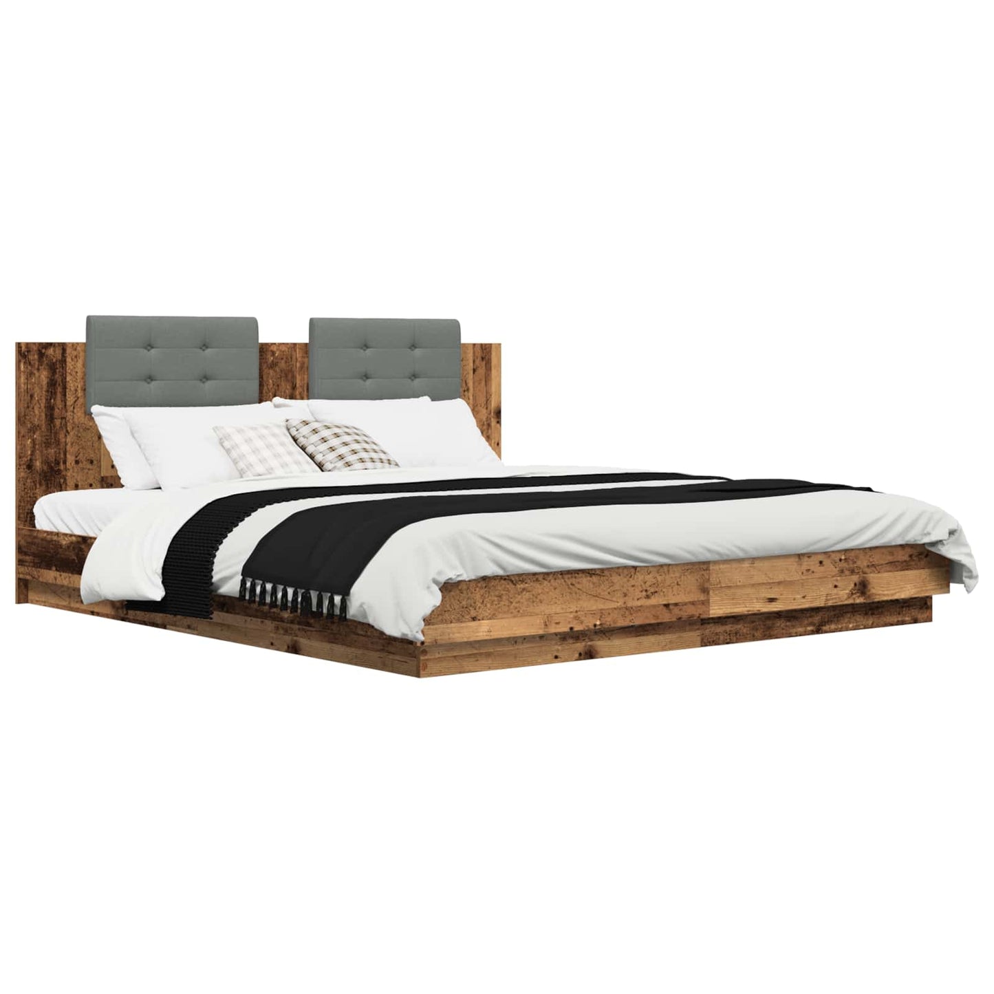 Bed Frame with Headboard Old Wood 180 x 200 cm Engineered Wood