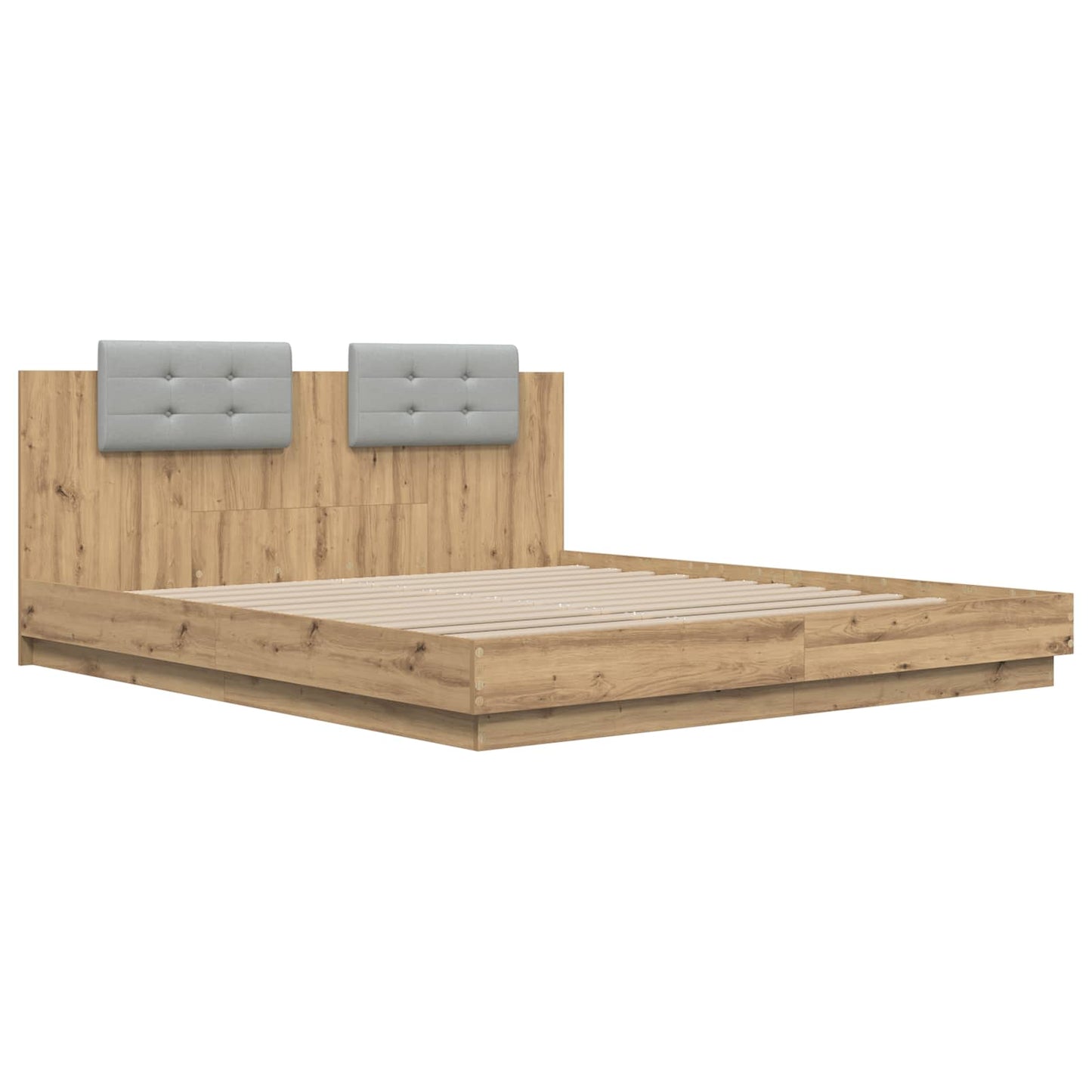 Bed Frame with Headboard with Storage Artisan Oak 180 x 200 cm