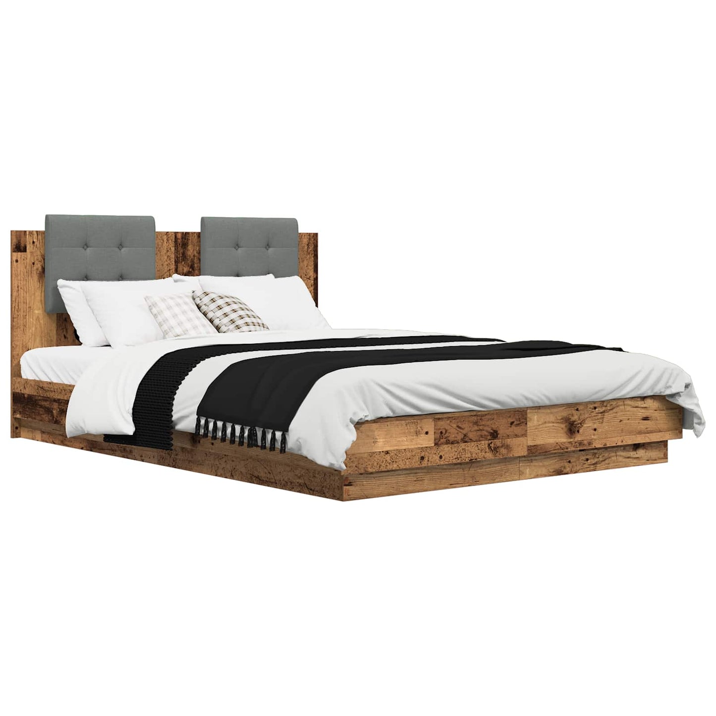 Bed Frame with Headboard Old Wood 160 x 200 cm Engineered Wood
