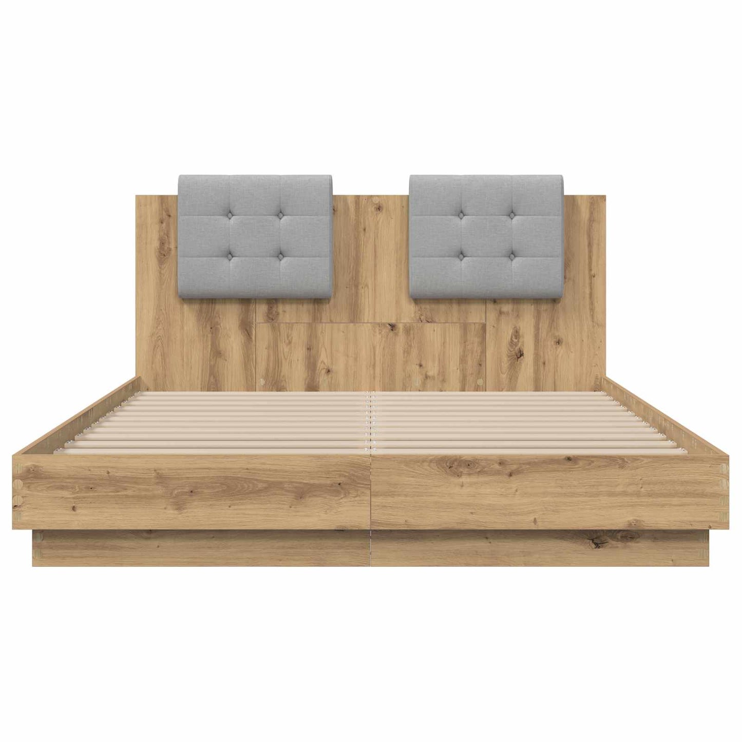 Bed Frame with Headboard with Storage Artisan Oak 160 x 200 cm