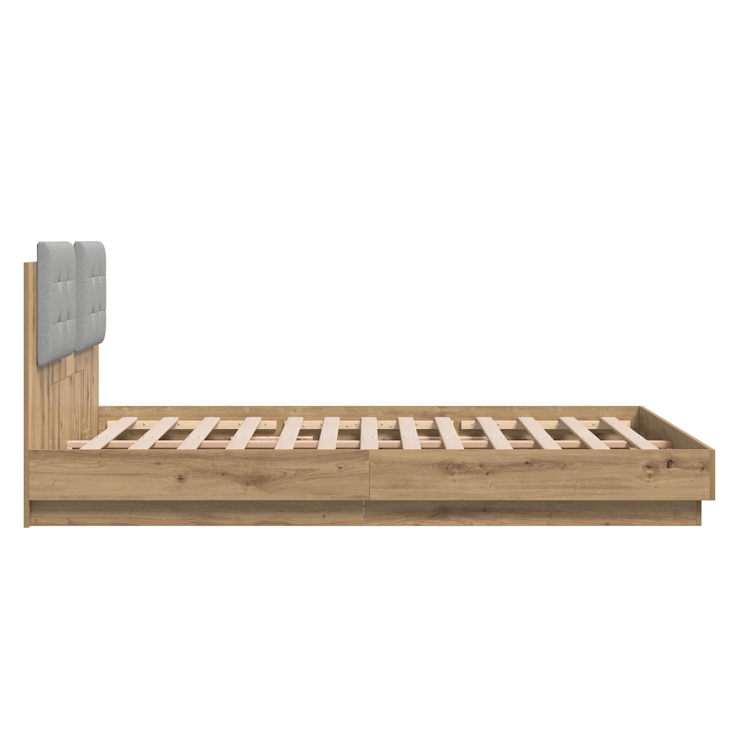 Bed Frame with Headboard with Storage Artisan Oak 160 x 200 cm