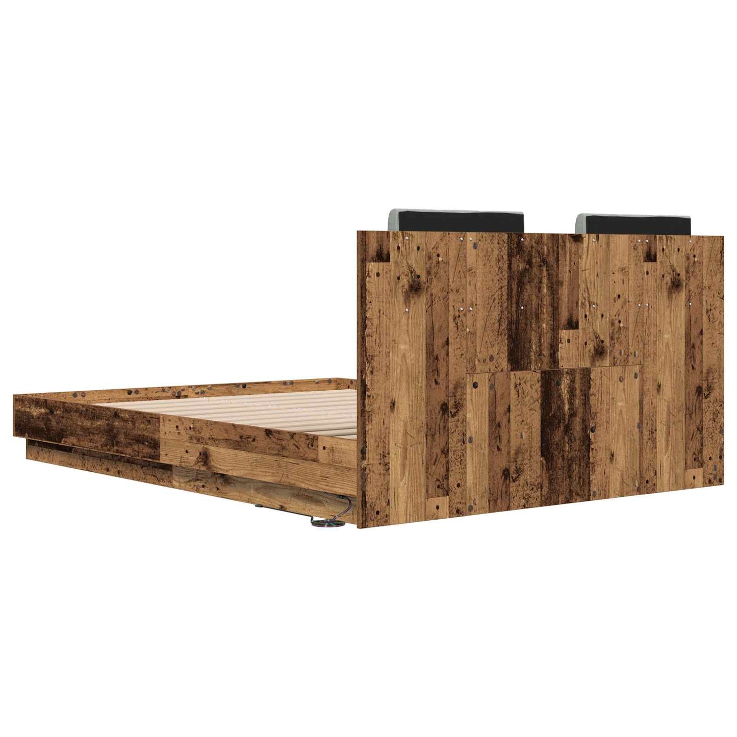 Bed Frame with Headboard Old Wood 140 x 200 cm Engineered Wood