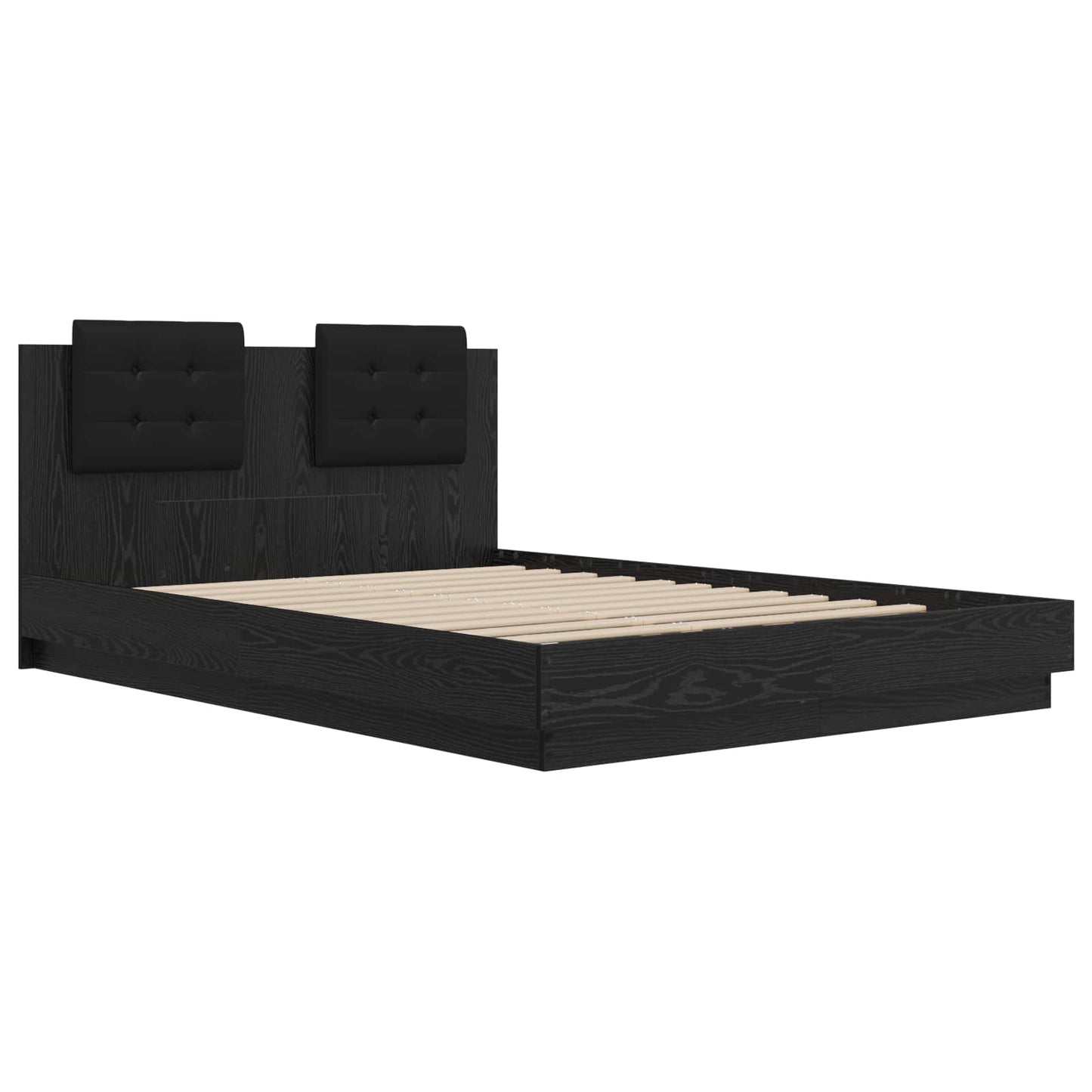 Bed Frame with Headboard Black Oak 120 x 200 cm Engineered Wood