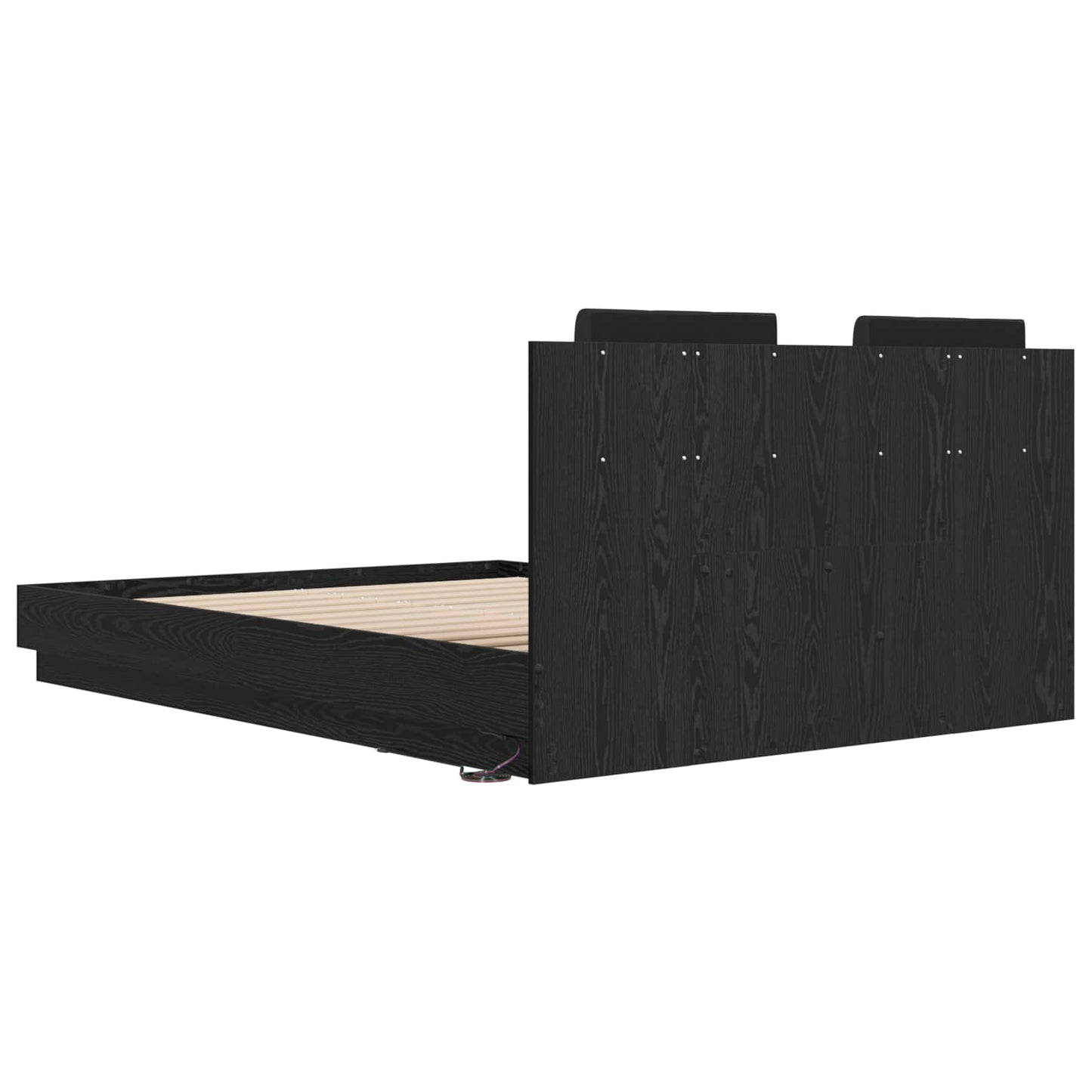 Bed Frame with Headboard Black Oak 120 x 200 cm Engineered Wood