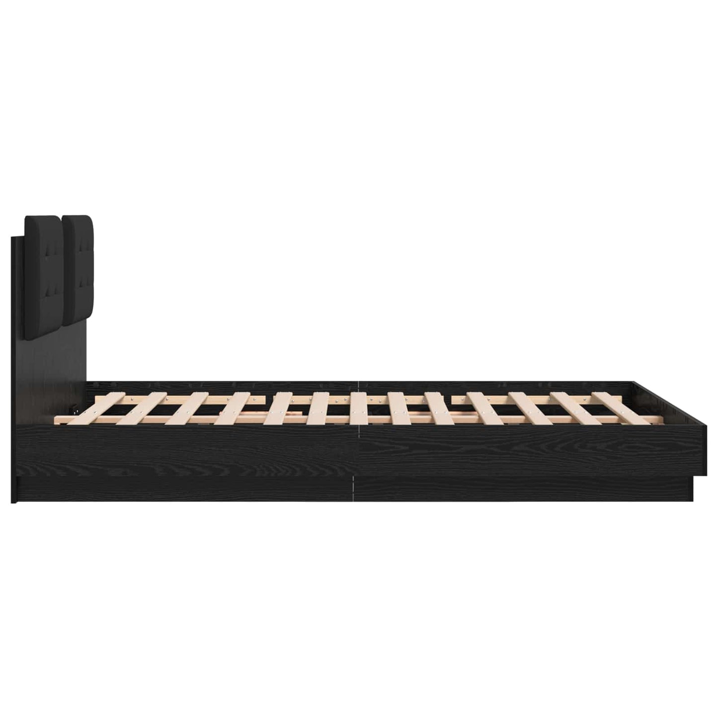 Bed Frame with Headboard Black Oak 120 x 200 cm Engineered Wood